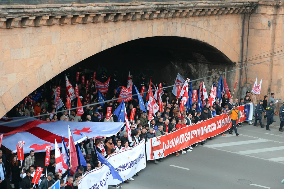 Thousands of people took to the streets in Tbilisi for a rally titled “Georgia chooses the European Union” - Politics, Georgia, Rally, European Union, Longpost