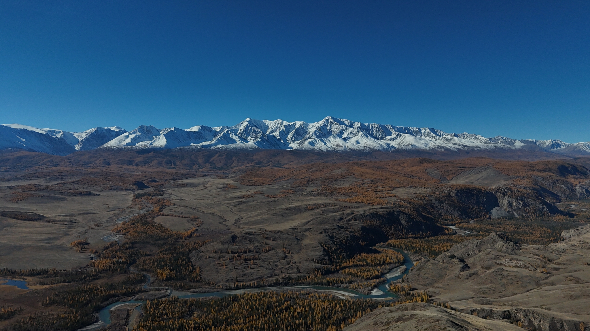 Курайская степь - Республика Алтай, Фотография, Путешествия, Осень, DJI, Природа России, Река, Курай, Курайская степь, Снег, Красивый вид