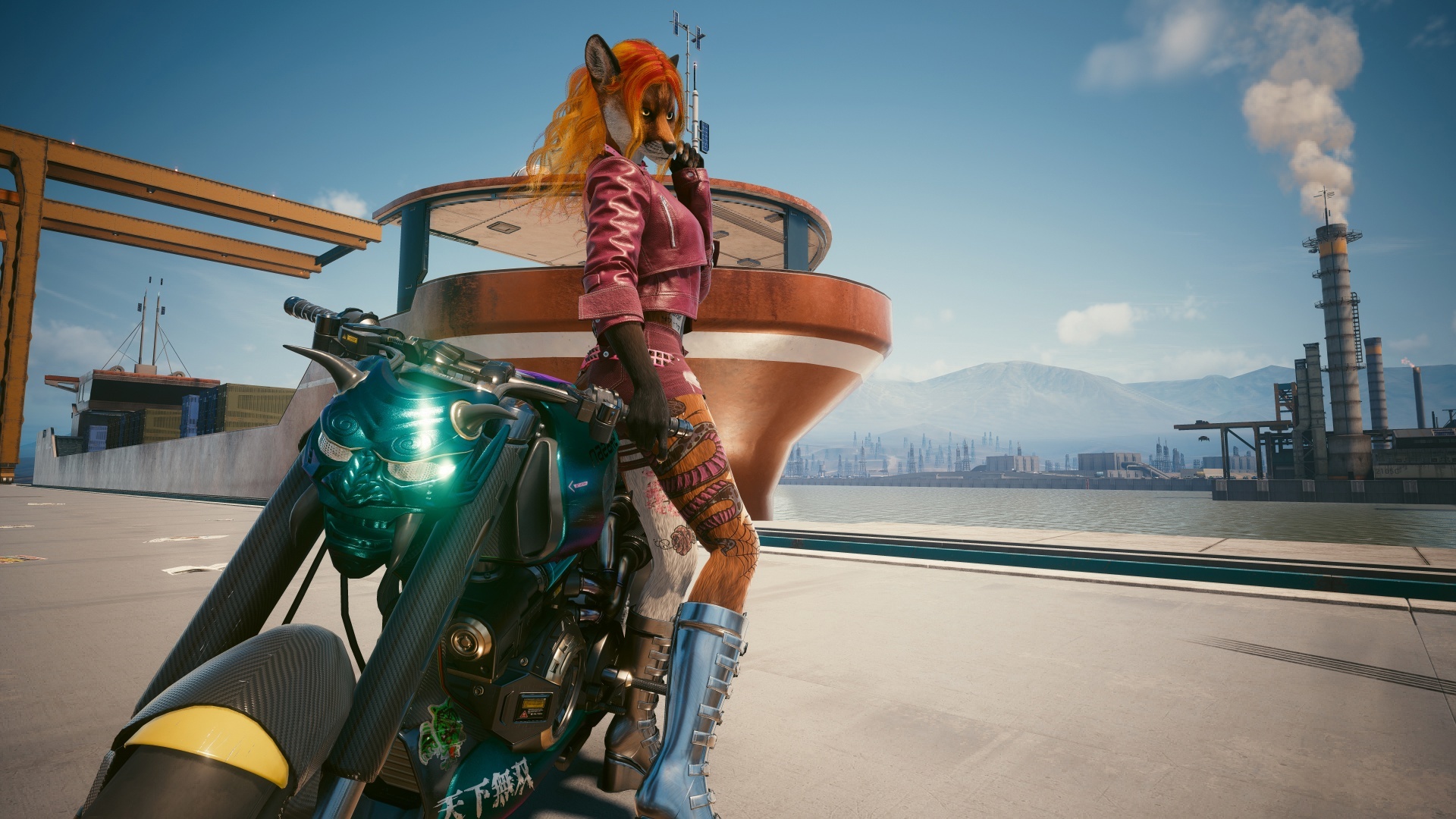 Furries in Cyberpunk 2077 #22 Foxy V Biosculpted Exotics Mod + Biosculpted Exotics Retexture and Fixes - My, Furry, Cyberpunk 2077, Screenshot, Fashion, Longpost, Fox, Furry fox