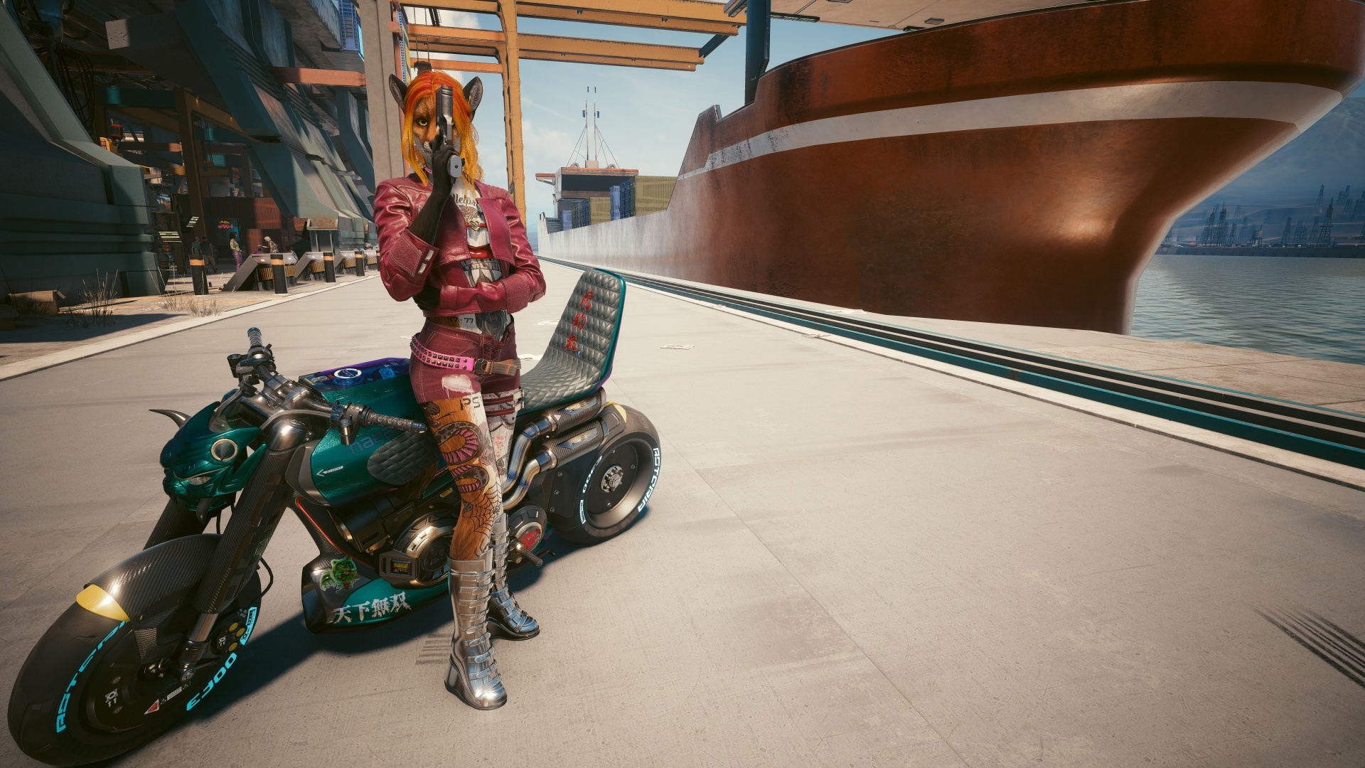 Furries in Cyberpunk 2077 #22 Foxy V Biosculpted Exotics Mod + Biosculpted Exotics Retexture and Fixes - My, Furry, Cyberpunk 2077, Screenshot, Fashion, Longpost, Fox, Furry fox