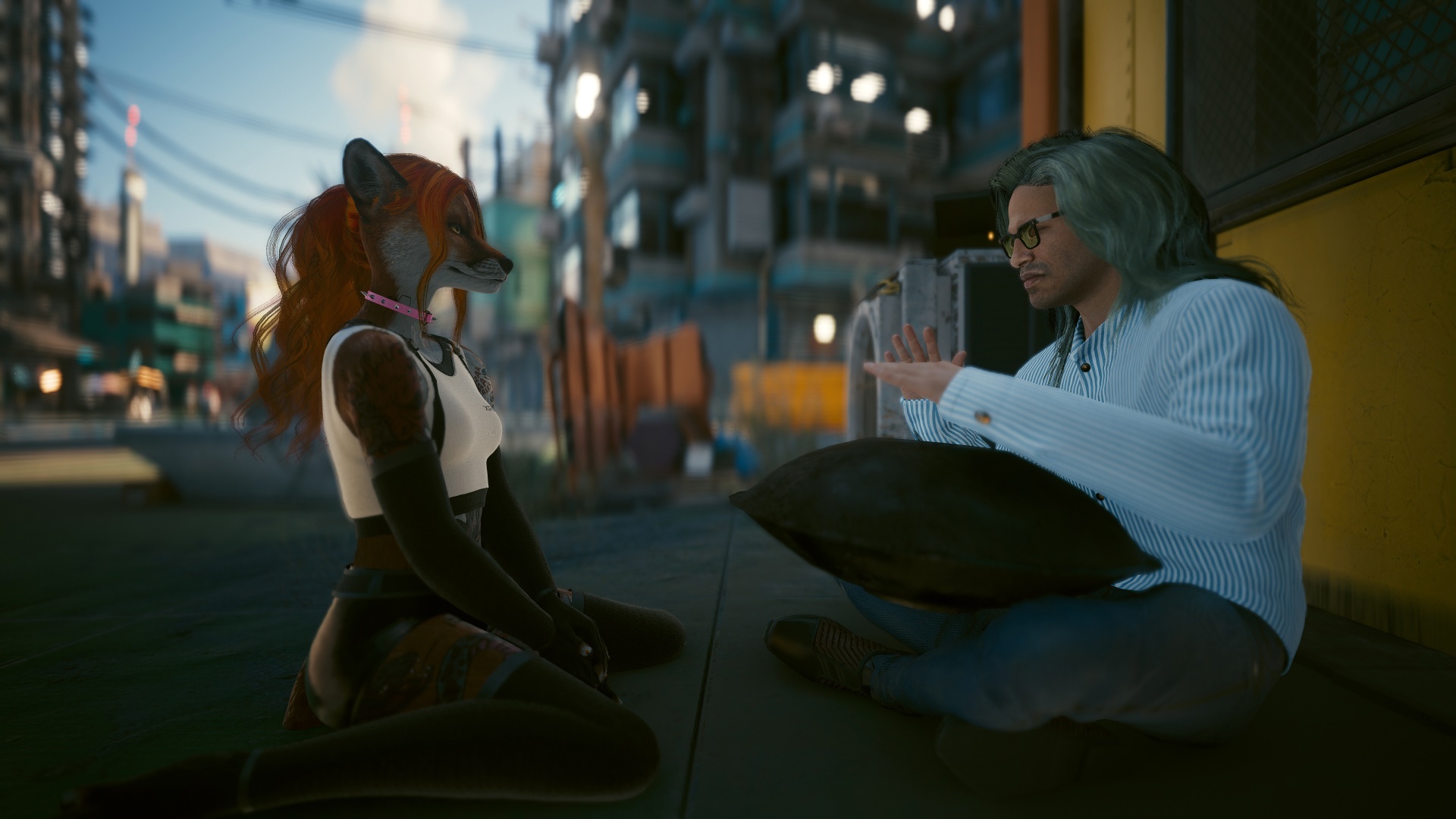 Furries in Cyberpunk 2077 #22 Foxy V Biosculpted Exotics Mod + Biosculpted Exotics Retexture and Fixes - My, Furry, Cyberpunk 2077, Screenshot, Fashion, Longpost, Fox, Furry fox