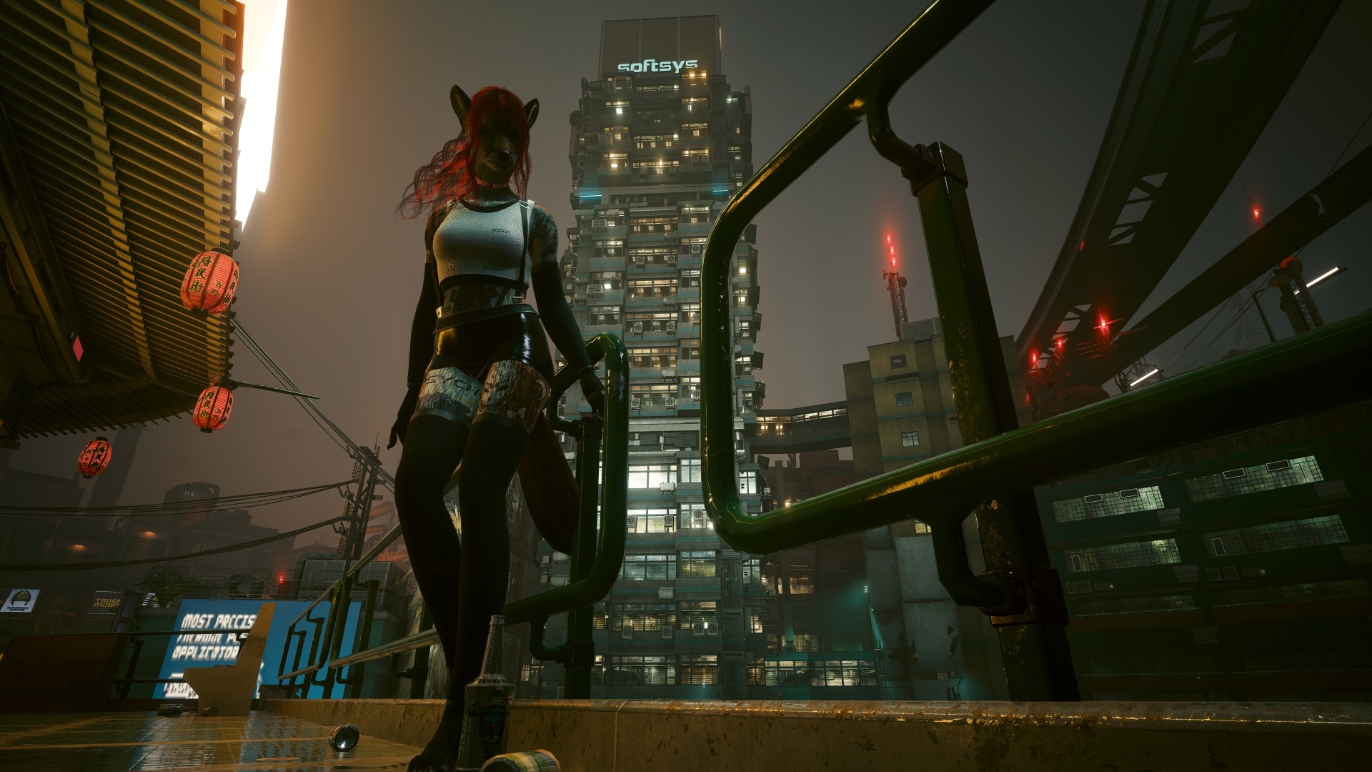 Furries in Cyberpunk 2077 #22 Foxy V Biosculpted Exotics Mod + Biosculpted Exotics Retexture and Fixes - My, Furry, Cyberpunk 2077, Screenshot, Fashion, Longpost, Fox, Furry fox