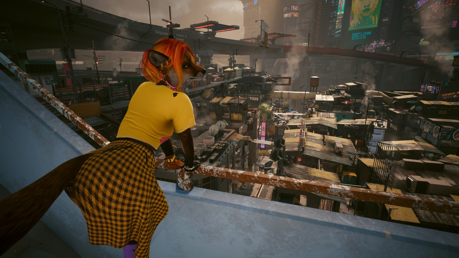 Furries in Cyberpunk 2077 #22 Foxy V Biosculpted Exotics Mod + Biosculpted Exotics Retexture and Fixes - My, Furry, Cyberpunk 2077, Screenshot, Fashion, Longpost, Fox, Furry fox