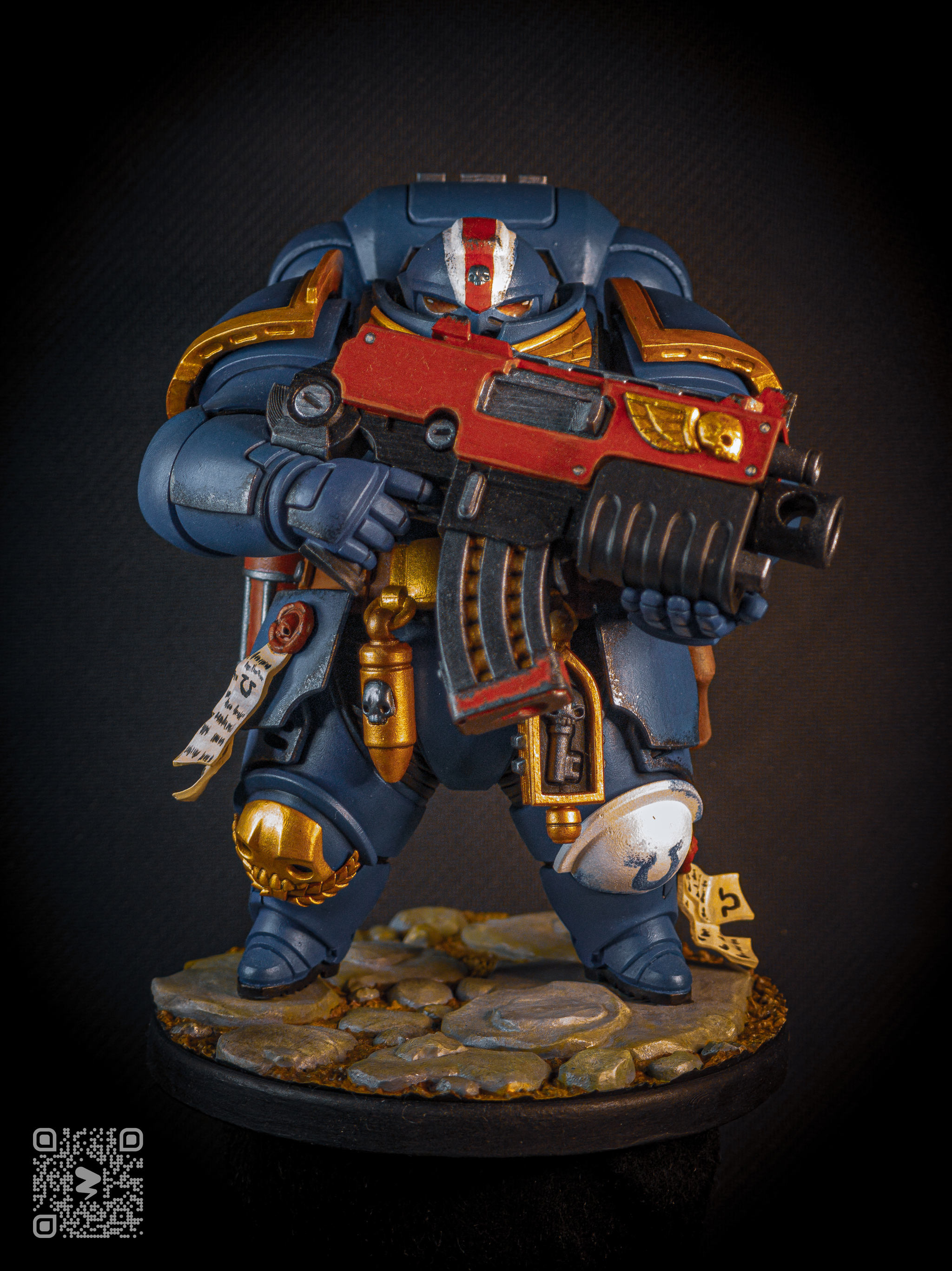 Ultramarine, who spent the weekend at his grandmother's - My, Warhammer 40k, Painting miniatures, Adeptus Astartes, 3D печать, 3D printer, Ultramarines, Longpost