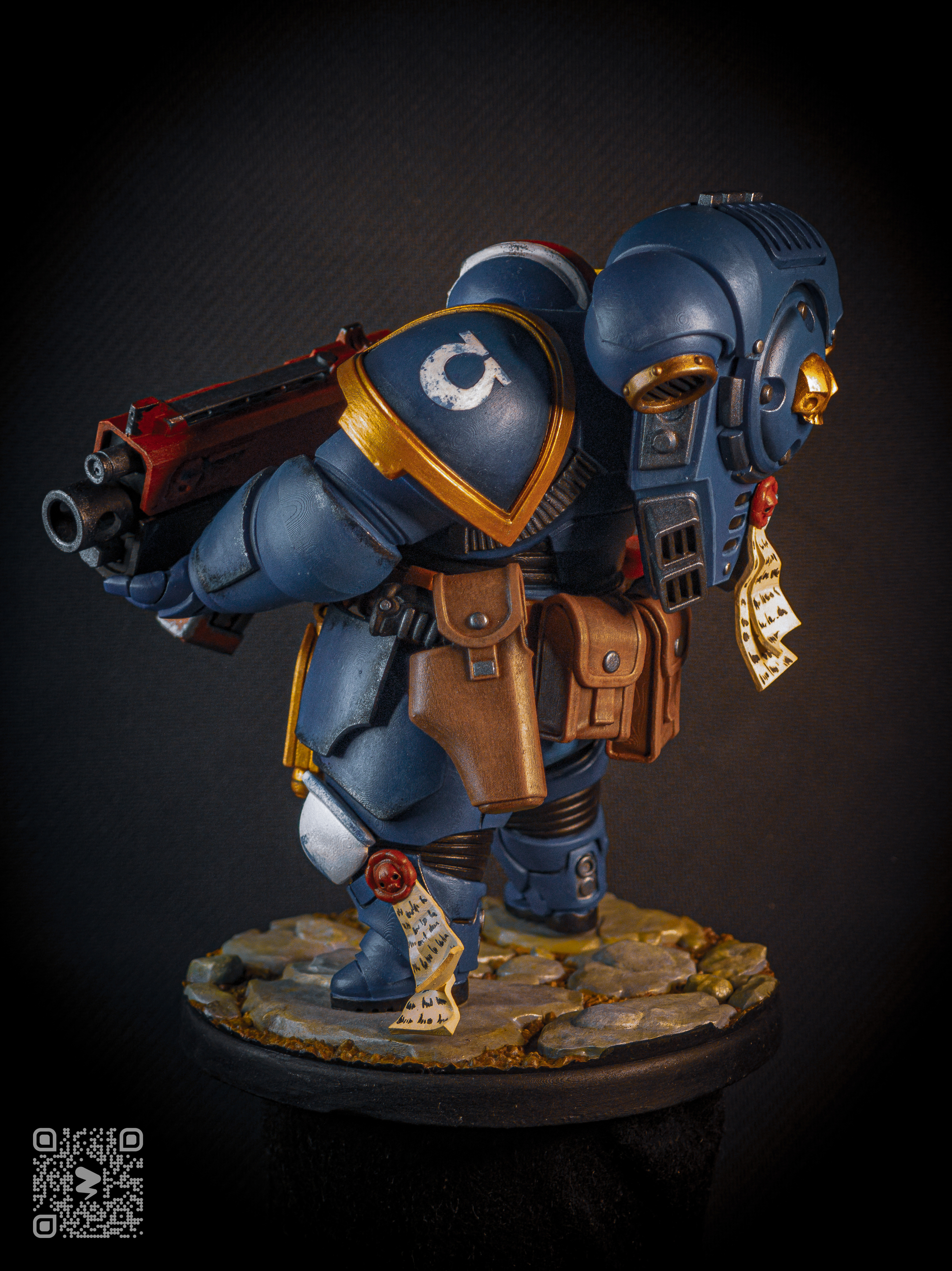 Ultramarine, who spent the weekend at his grandmother's - My, Warhammer 40k, Painting miniatures, Adeptus Astartes, 3D печать, 3D printer, Ultramarines, Longpost