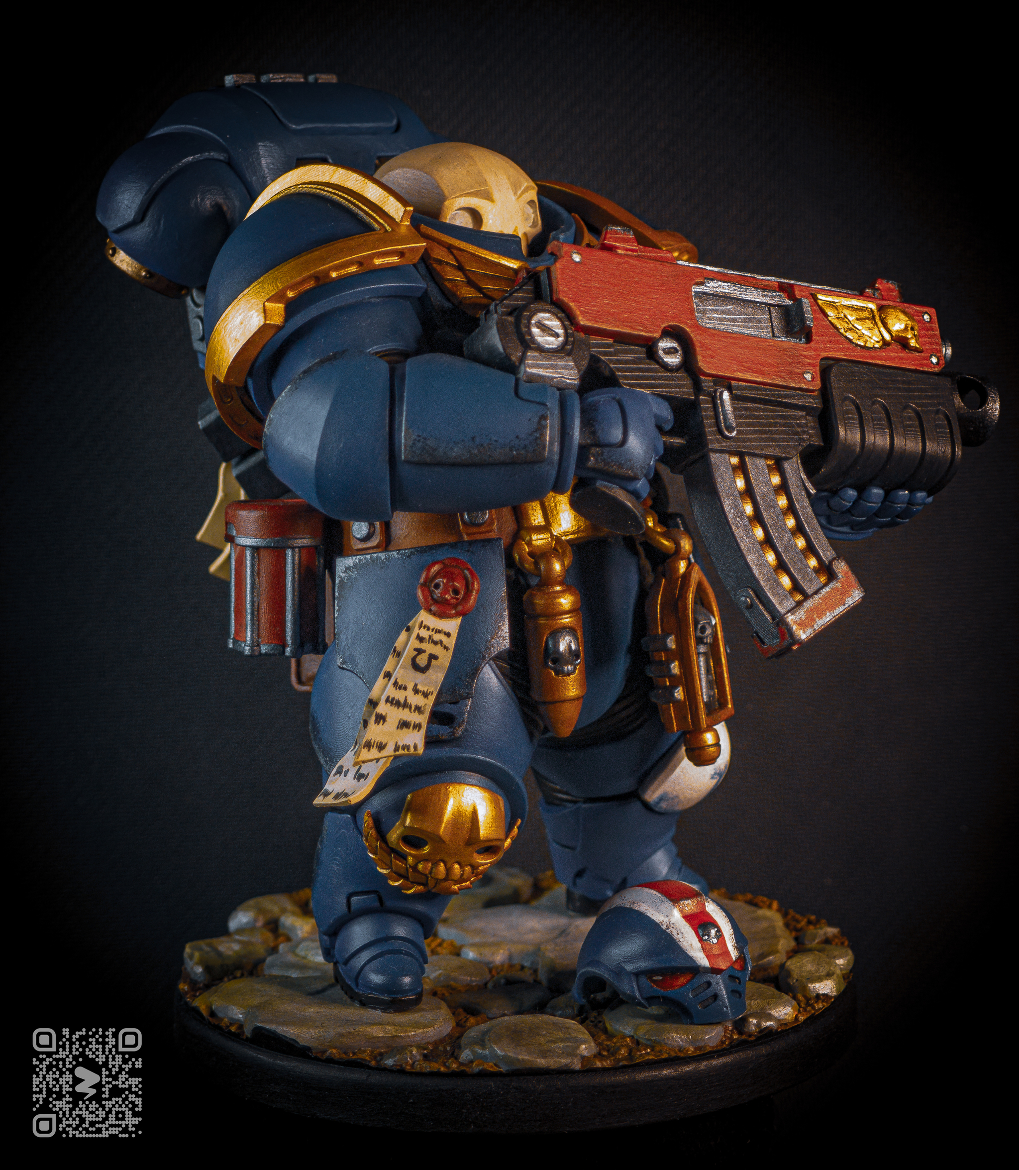 Ultramarine, who spent the weekend at his grandmother's - My, Warhammer 40k, Painting miniatures, Adeptus Astartes, 3D печать, 3D printer, Ultramarines, Longpost