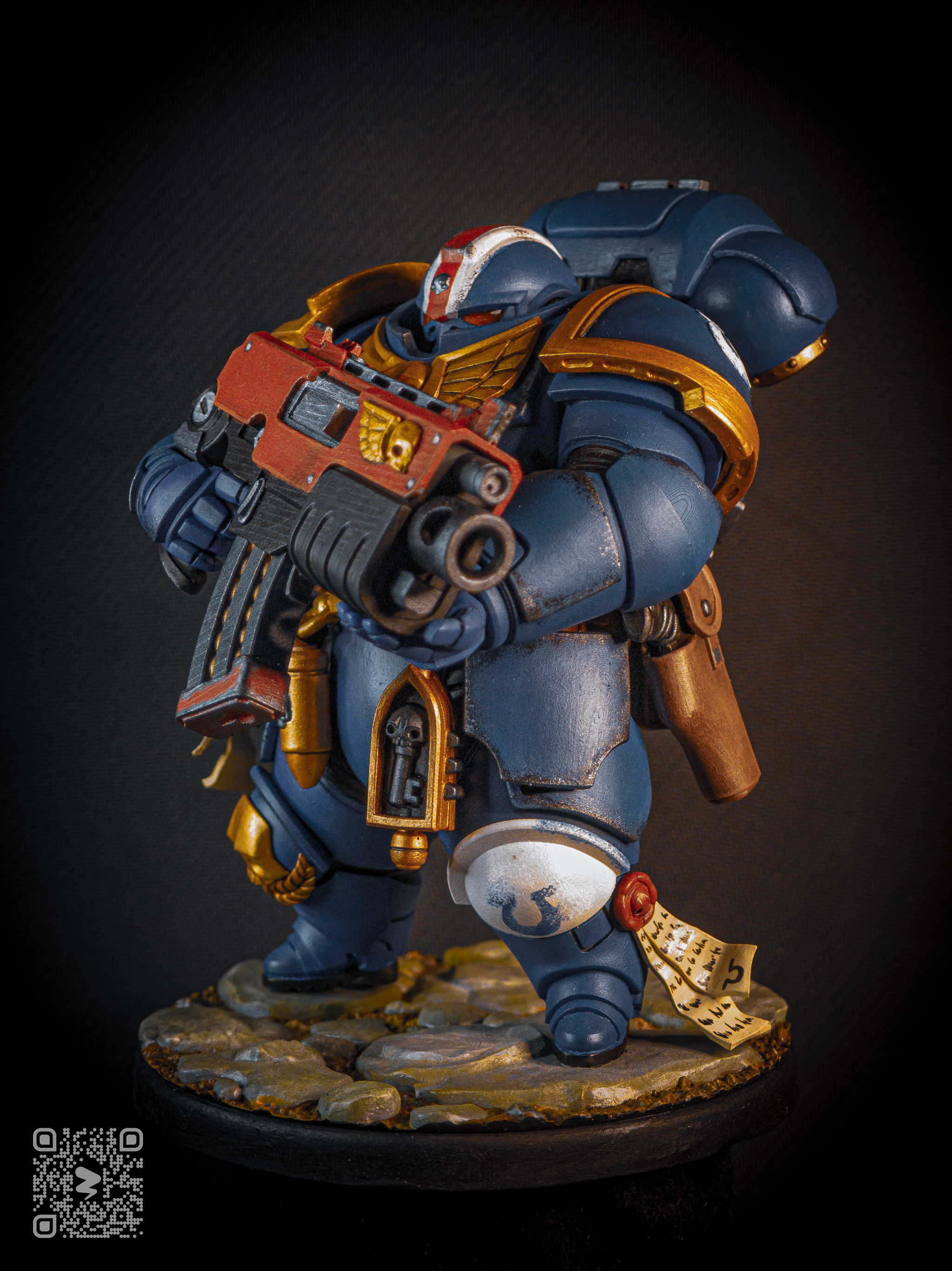 Ultramarine, who spent the weekend at his grandmother's - My, Warhammer 40k, Painting miniatures, Adeptus Astartes, 3D печать, 3D printer, Ultramarines, Longpost