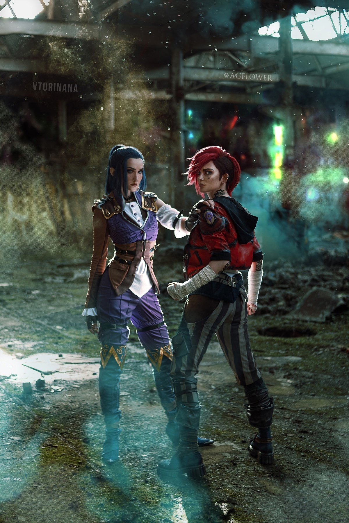 Vi and Caitlyn - Косплееры, Косплей, Фотография, Фотосессия, VI, Caitlyn (LoL), League of Legends, Длиннопост, Arcane