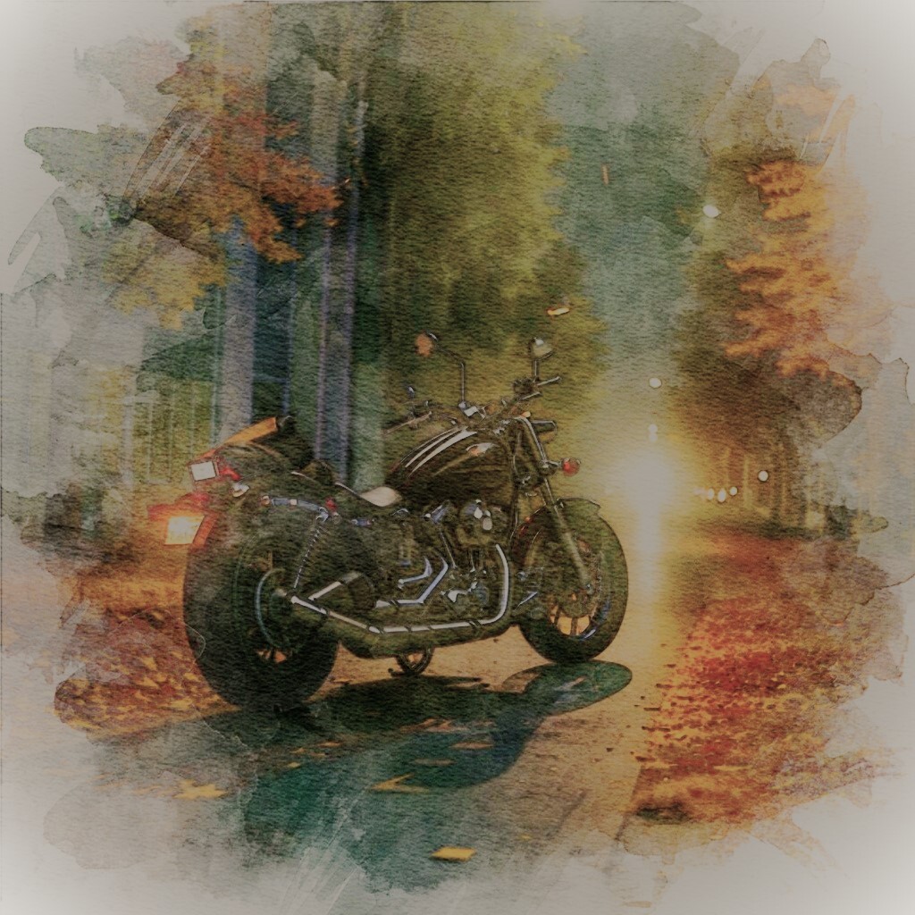 Bike - Autumn, Moto, Neural network art