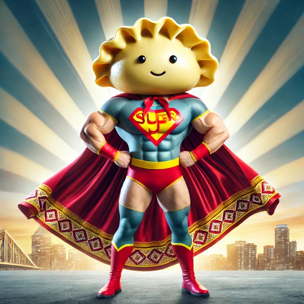 A real superhero - My, Humor, Images, Dumplings, Superheroes, Neural network art