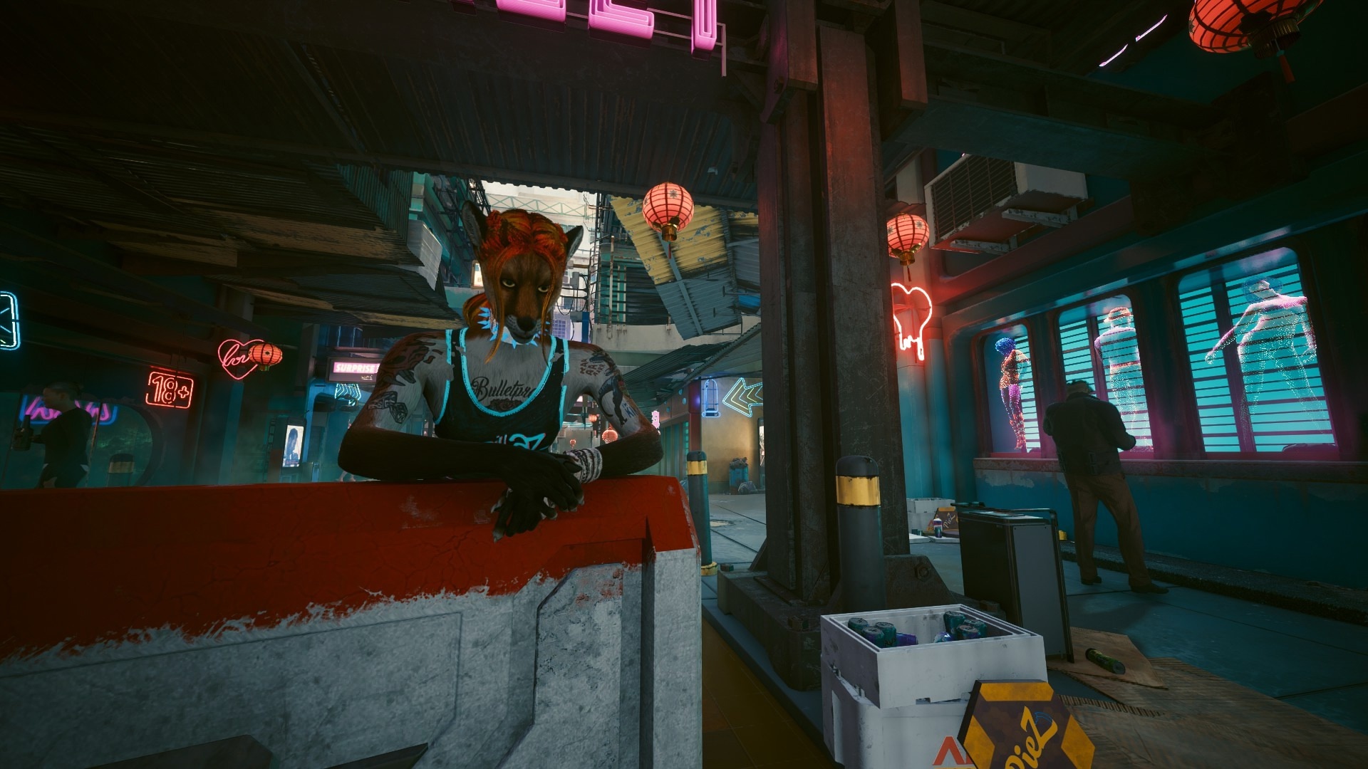 Furries in Cyberpunk 2077 #23 Foxy V Biosculpted Exotics Mod + Biosculpted Exotics Retexture and Fixes - My, Furry, Cyberpunk 2077, Screenshot, Fashion, Longpost, Fox, Furry fox