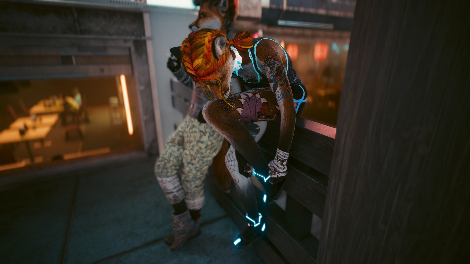 Furries in Cyberpunk 2077 #23 Foxy V Biosculpted Exotics Mod + Biosculpted Exotics Retexture and Fixes - My, Furry, Cyberpunk 2077, Screenshot, Fashion, Longpost, Fox, Furry fox