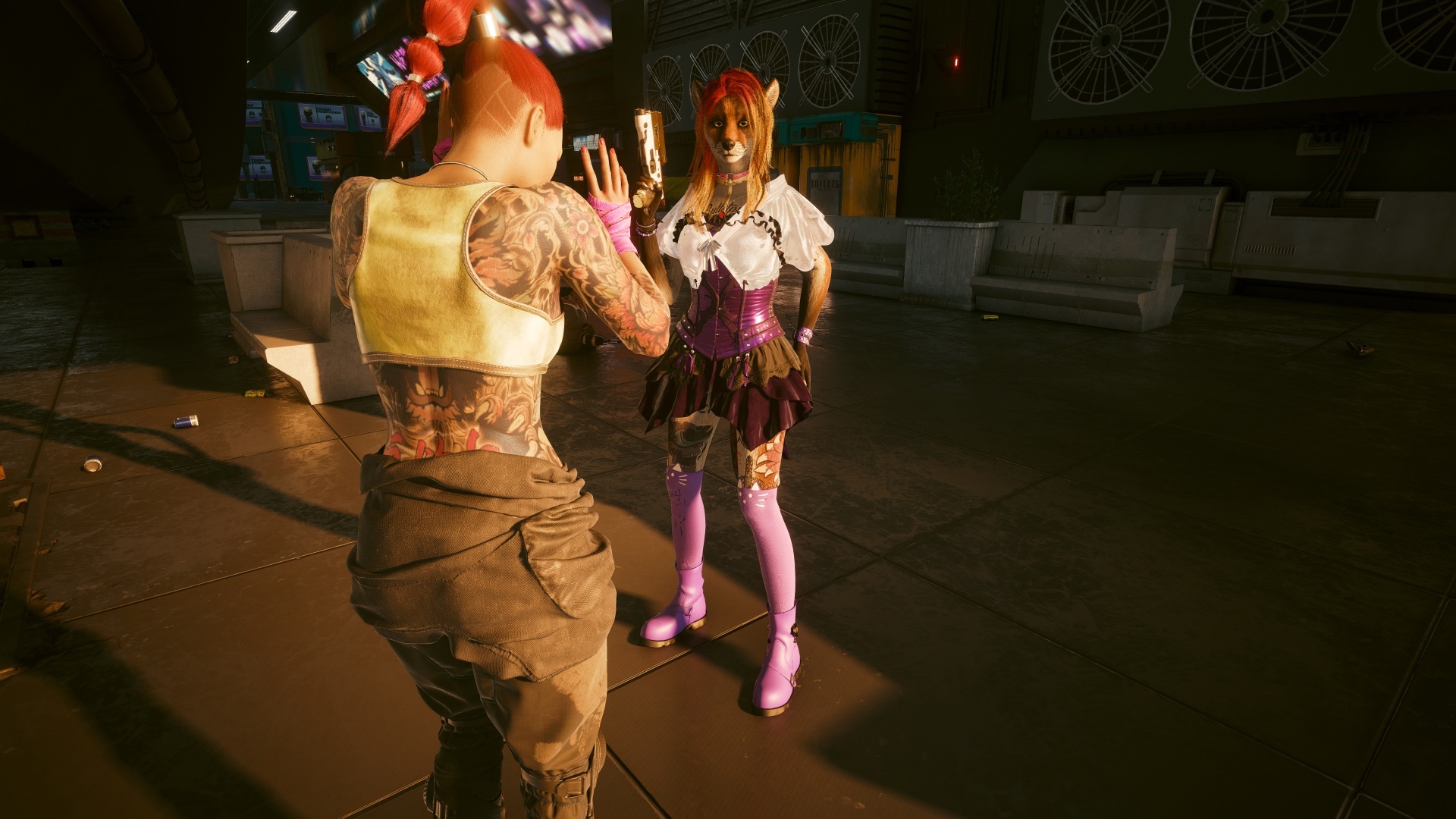 Furries in Cyberpunk 2077 #23 Foxy V Biosculpted Exotics Mod + Biosculpted Exotics Retexture and Fixes - My, Furry, Cyberpunk 2077, Screenshot, Fashion, Longpost, Fox, Furry fox