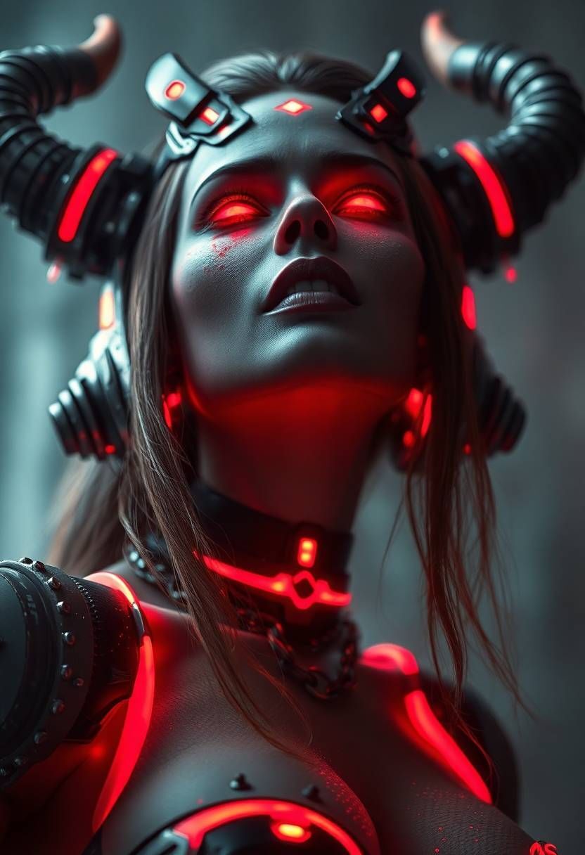 Изображения и запрос для Krea AI. Sci-fi , Cyberpunk girl - Моё, Нейронные сети, Арты нейросетей, Киберпанк, Sci-Art, Девушки, Обои на телефон, Арт, Робот, Длиннопост