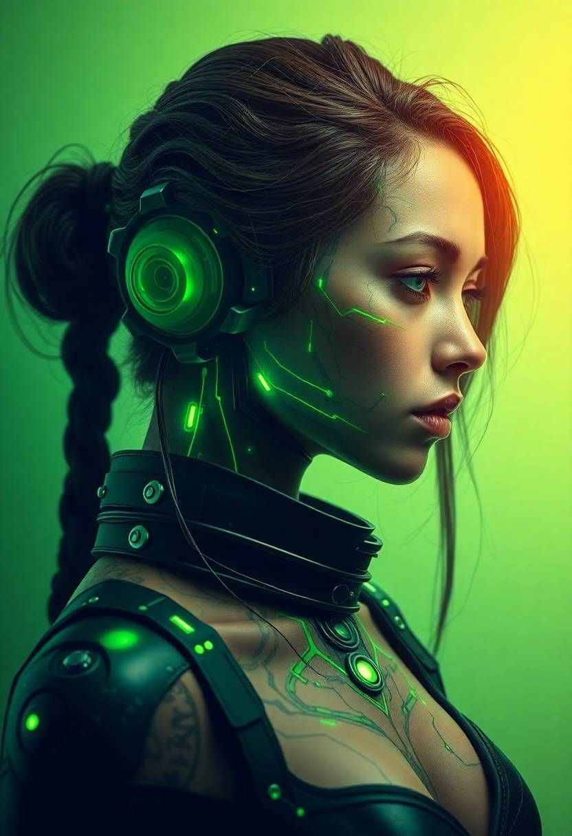 Изображения и запрос для Krea AI. Sci-fi , Cyberpunk girl - Моё, Нейронные сети, Арты нейросетей, Киберпанк, Sci-Art, Девушки, Обои на телефон, Арт, Робот, Длиннопост