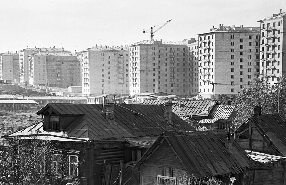 Rural Moscow. What was in place of the sleeping areas? - Moscow, Made in USSR, the USSR, Soviet, Past, Pastvu, Old photo, The photo, beauty, Black and white photo, Dormitory area, Village, Capital, Telegram (link), Longpost