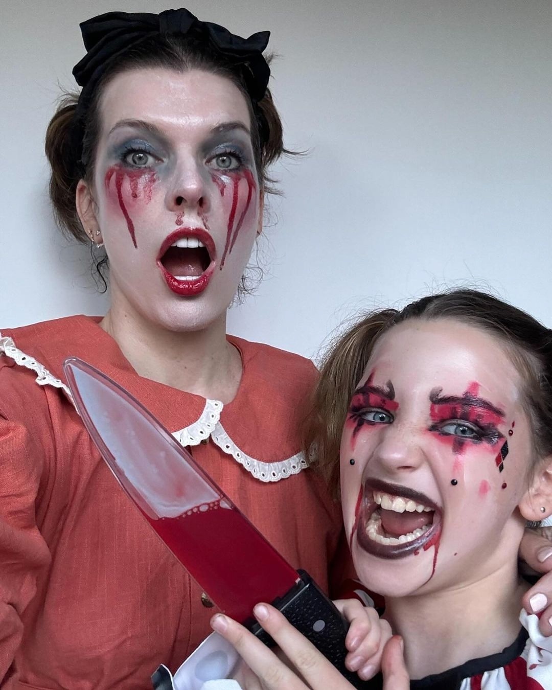 Halloween is starting! - Actors and actresses, Celebrities, Milla Jovovich, The photo, Halloween, Longpost, Makeup, Video, Vertical video