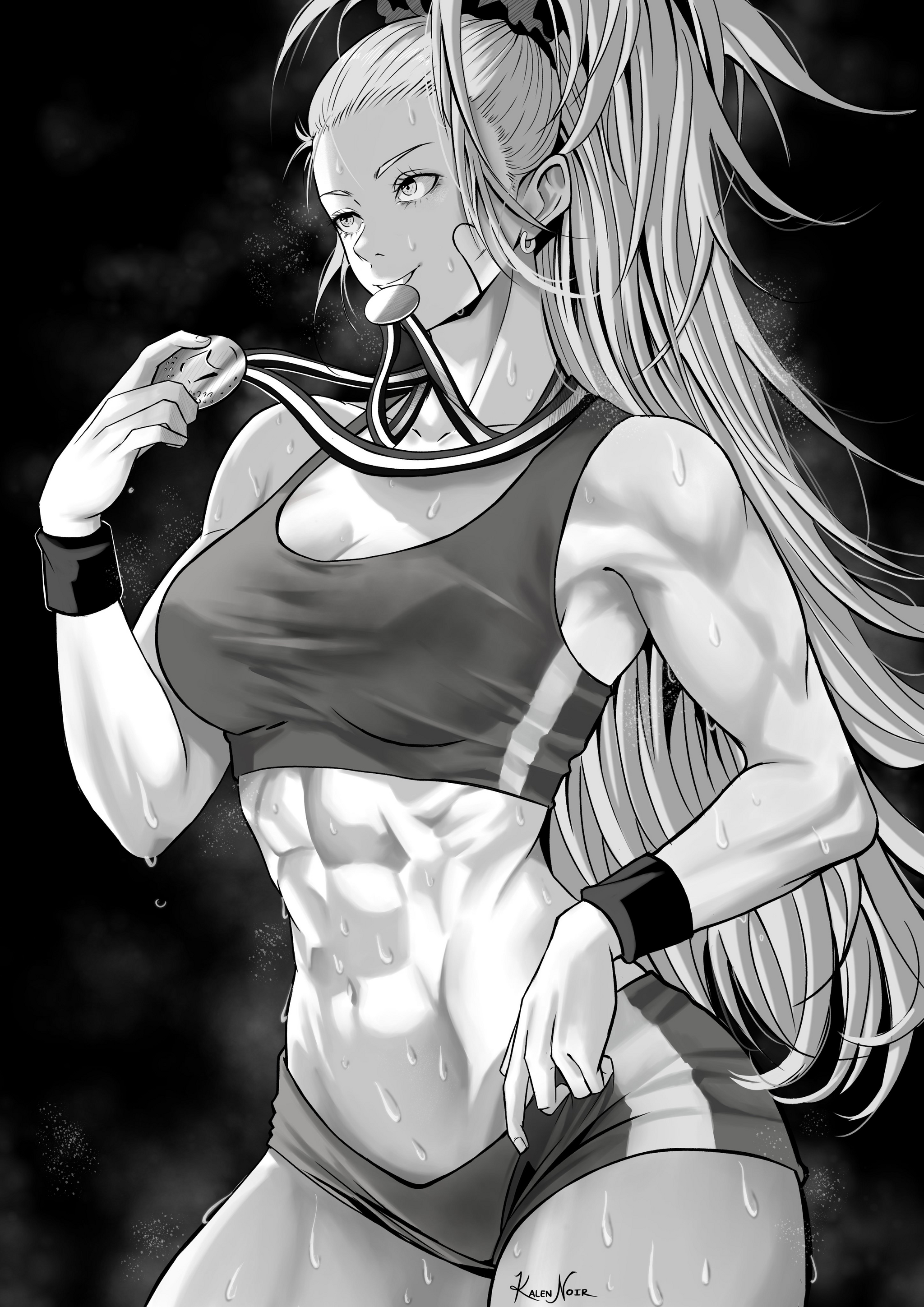 Captain Mizuki - Anime, Anime art, Art, Girls, Captain mizuki, Onepunchman, Strong girl, Muscleart