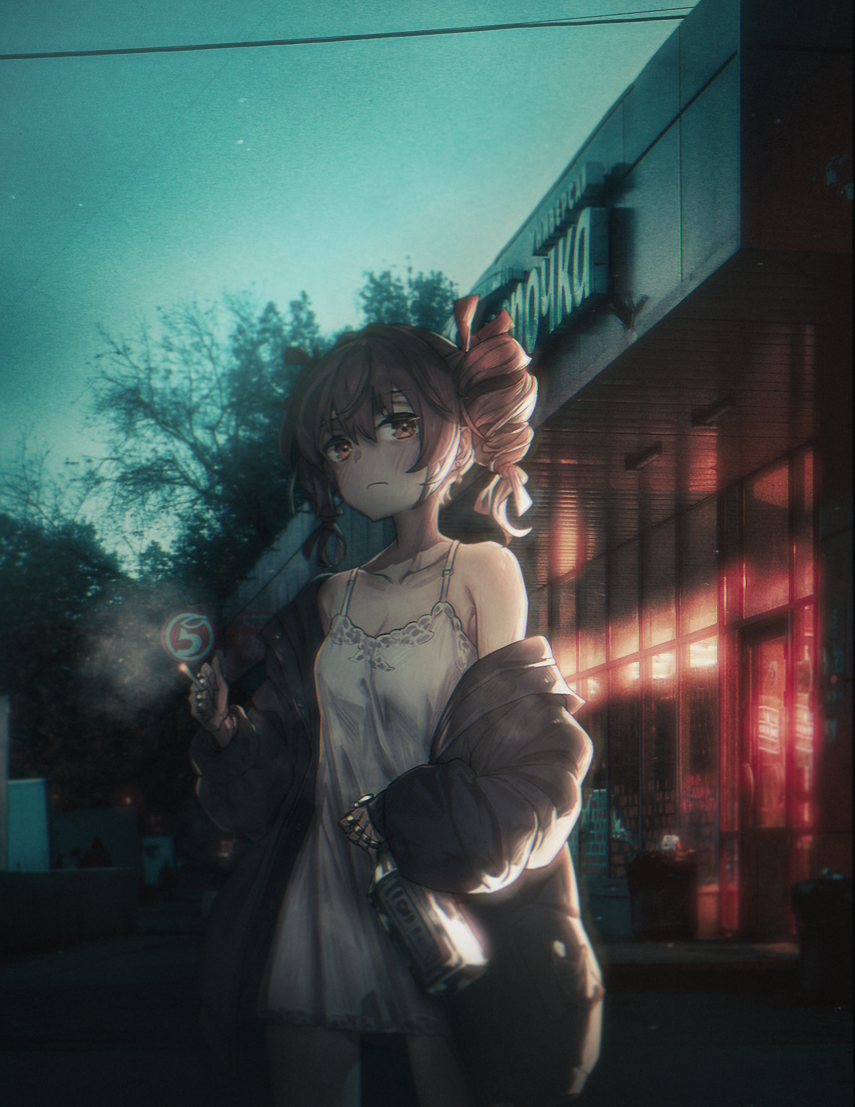 - Don't wake up. - My, Girls, Anime, Anime art, Tulpa, 2D Among Us, Anime madskillz, Alcohol, The photo, Cigarettes