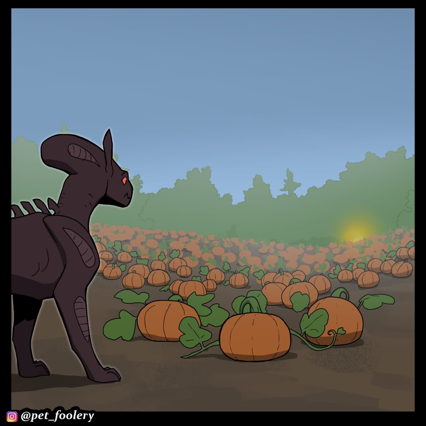 Pumpkin Field - Comics, Pet foolery, Brutus and Pixie, Halloween, Longpost