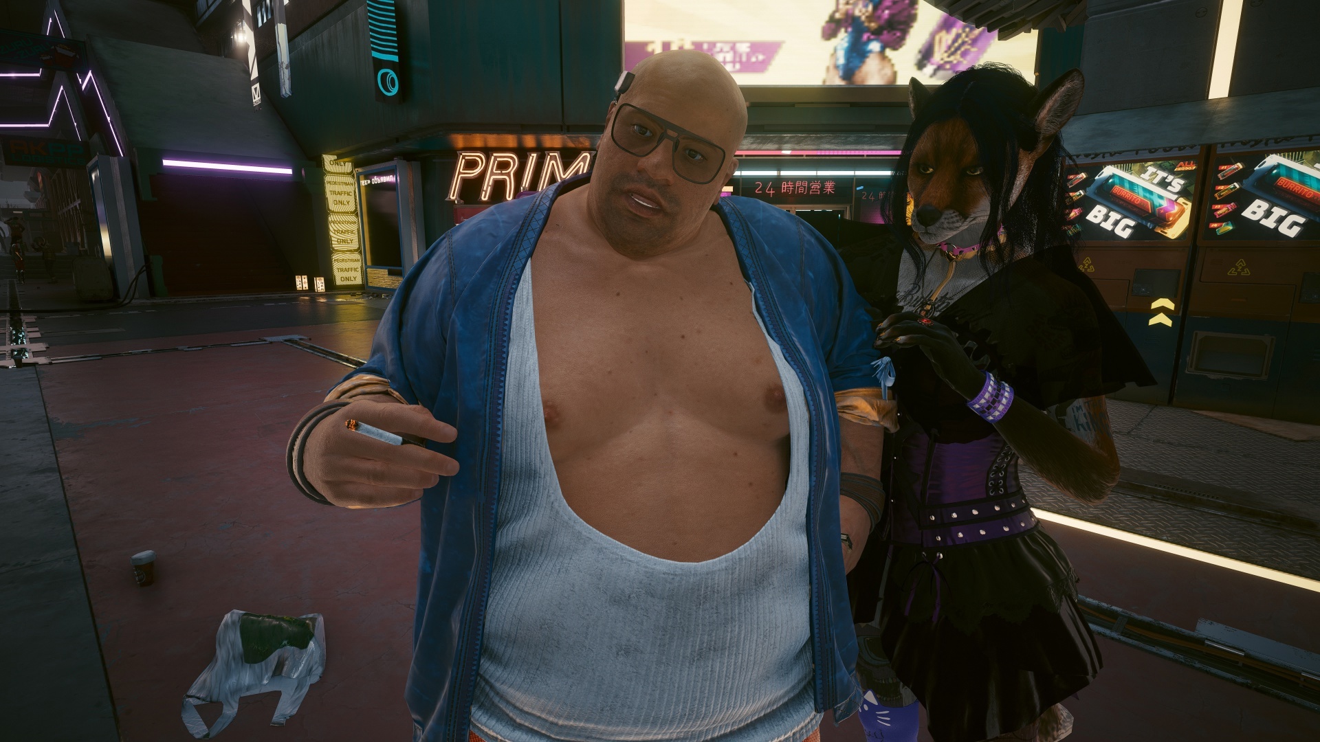 Furries in Cyberpunk 2077 #24 Foxy V Biosculpted Exotics Mod + Biosculpted Exotics Retexture and Fixes - My, Furry, Cyberpunk 2077, Screenshot, Fashion, Longpost, Fox, Furry fox