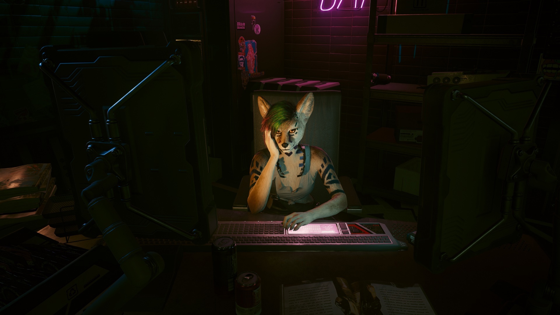 Furries in Cyberpunk 2077 #24 Foxy V Biosculpted Exotics Mod + Biosculpted Exotics Retexture and Fixes - My, Furry, Cyberpunk 2077, Screenshot, Fashion, Longpost, Fox, Furry fox