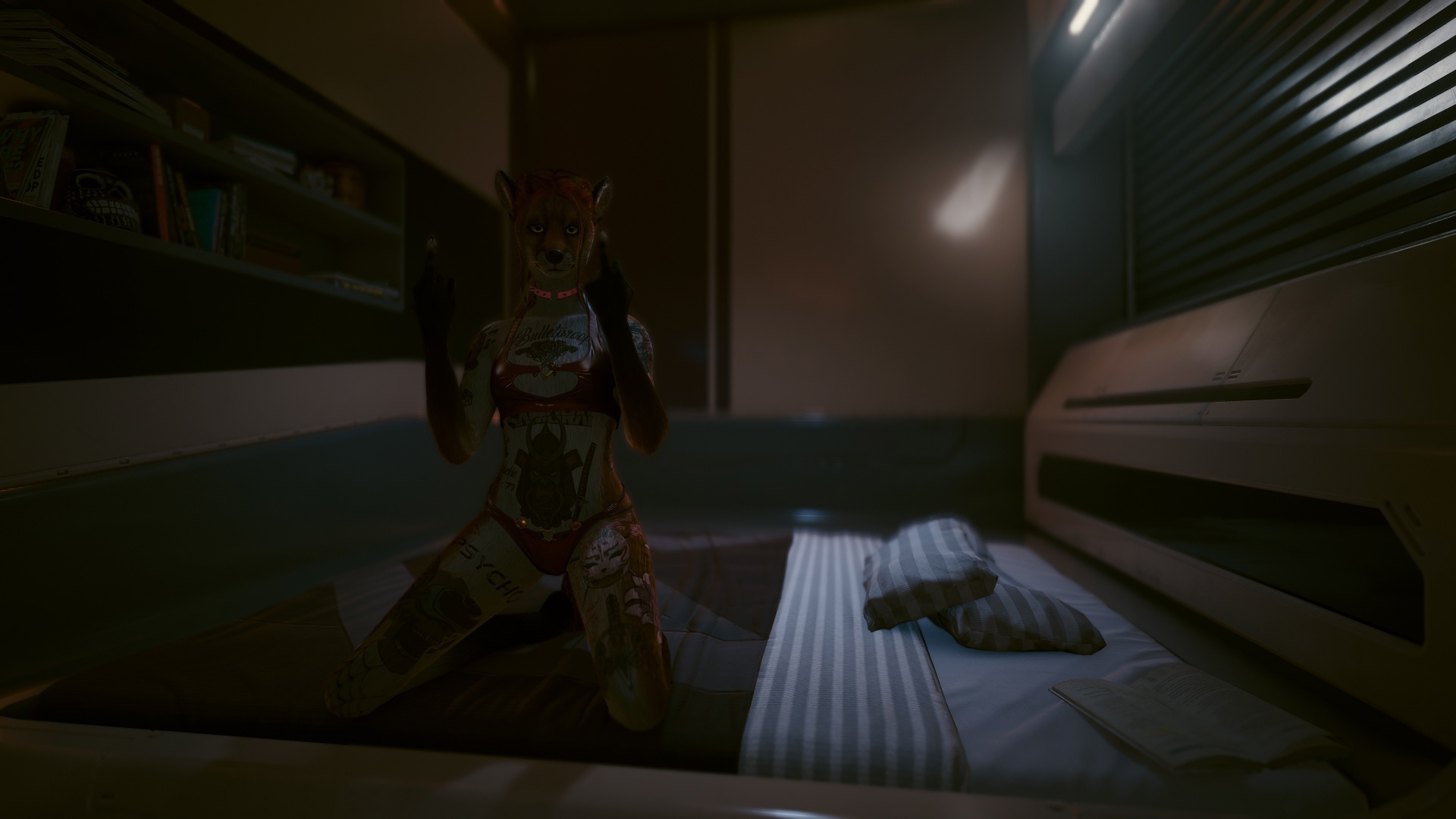 Furries in Cyberpunk 2077 #24 Foxy V Biosculpted Exotics Mod + Biosculpted Exotics Retexture and Fixes - My, Furry, Cyberpunk 2077, Screenshot, Fashion, Longpost, Fox, Furry fox