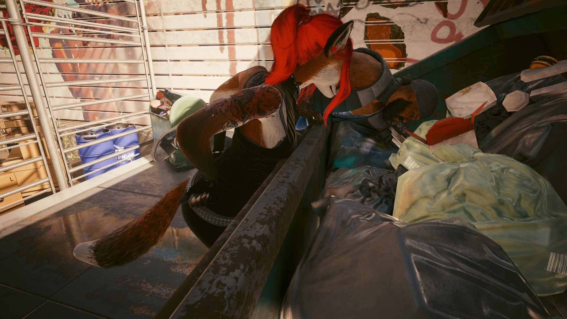 Furries in Cyberpunk 2077 #24 Foxy V Biosculpted Exotics Mod + Biosculpted Exotics Retexture and Fixes - My, Furry, Cyberpunk 2077, Screenshot, Fashion, Longpost, Fox, Furry fox