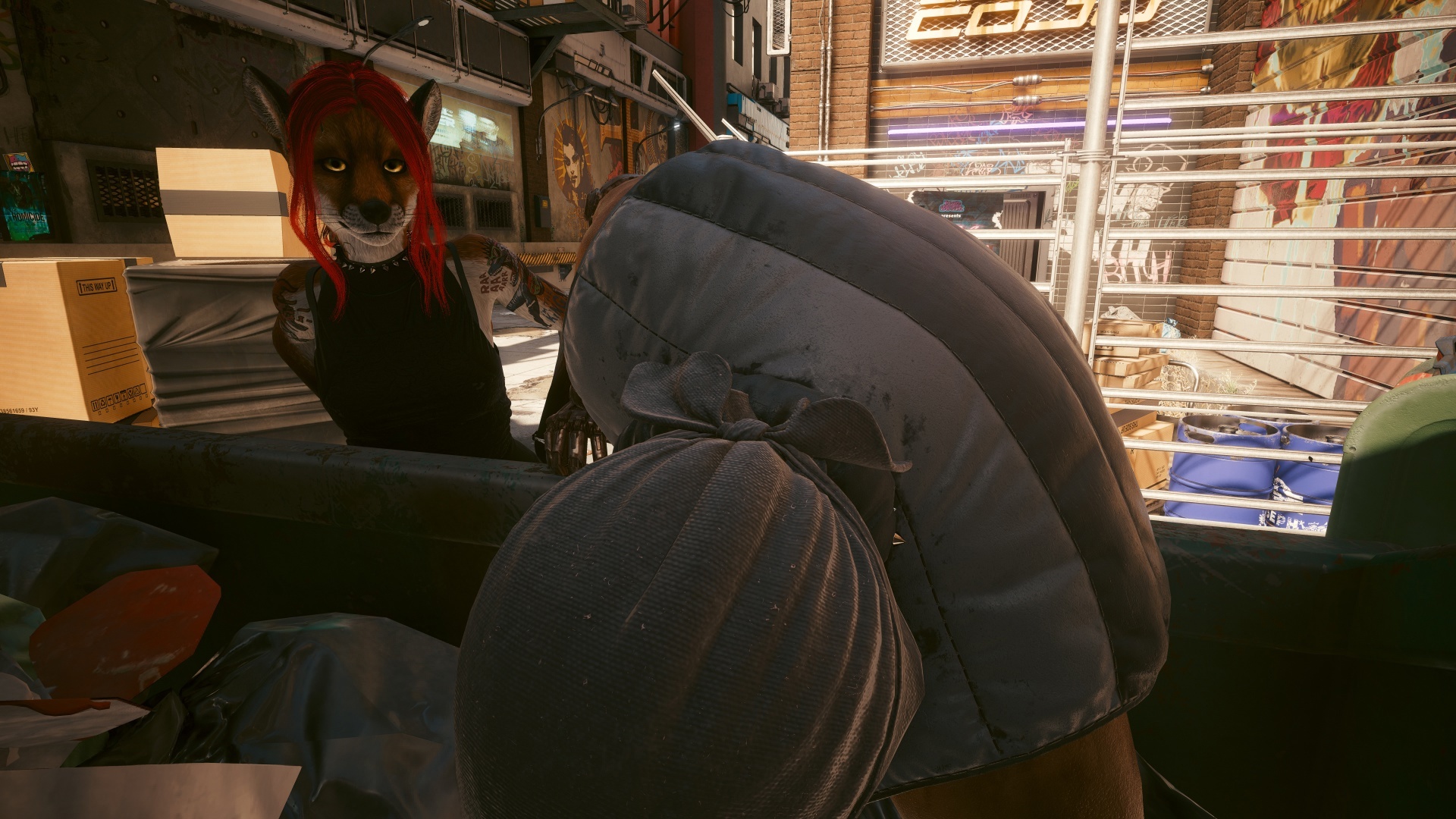 Furries in Cyberpunk 2077 #24 Foxy V Biosculpted Exotics Mod + Biosculpted Exotics Retexture and Fixes - My, Furry, Cyberpunk 2077, Screenshot, Fashion, Longpost, Fox, Furry fox