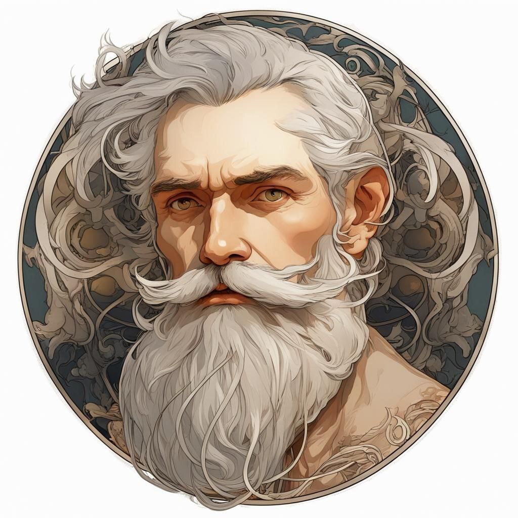 About gray beard - My, Нейронные сети, Art, Fantasy, Digital, Neural network art, Portrait, Longpost