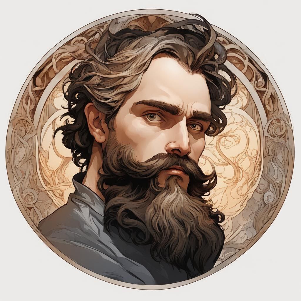 About gray beard - My, Нейронные сети, Art, Fantasy, Digital, Neural network art, Portrait, Longpost