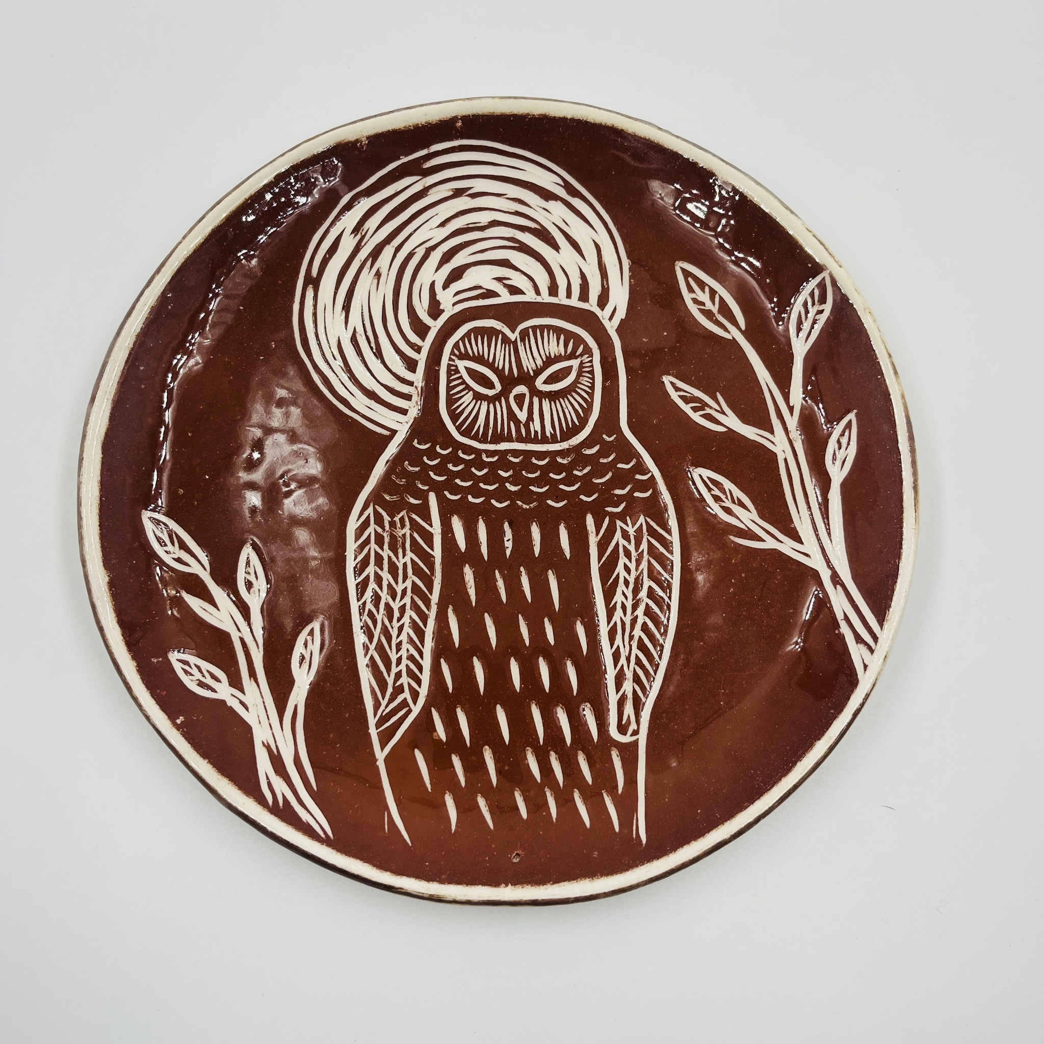 My - Ceramics, Plate, Owl, Handmade, Telegram (link), Instagram (link), Longpost