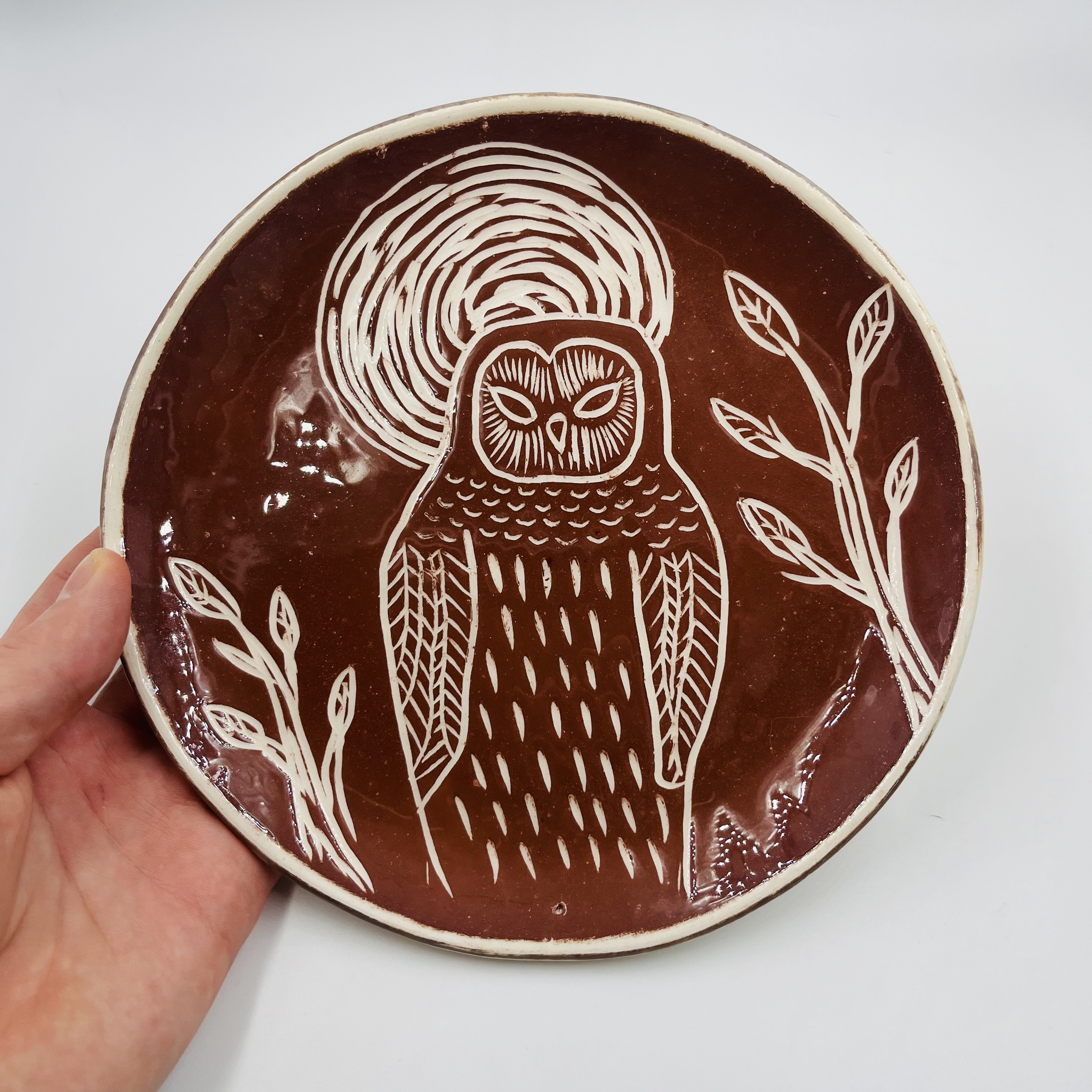 My - Ceramics, Plate, Owl, Handmade, Telegram (link), Instagram (link), Longpost