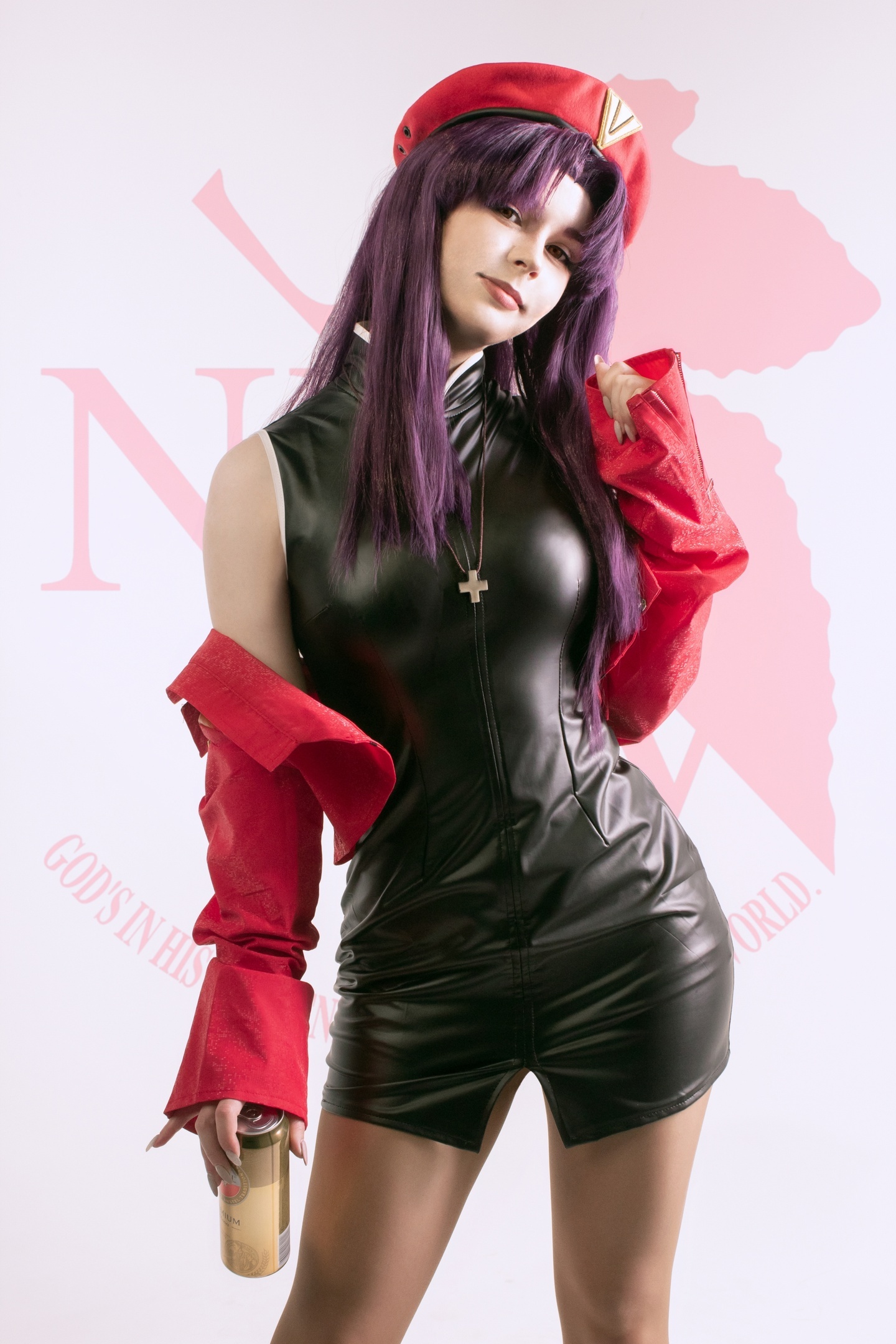 And we won't give Shinji any beer - because he doesn't have documents confirming his age. - The photo, Cosplay, Cosplayers, Anime, Misato katsuragi, Evangelion, PHOTOSESSION, Longpost