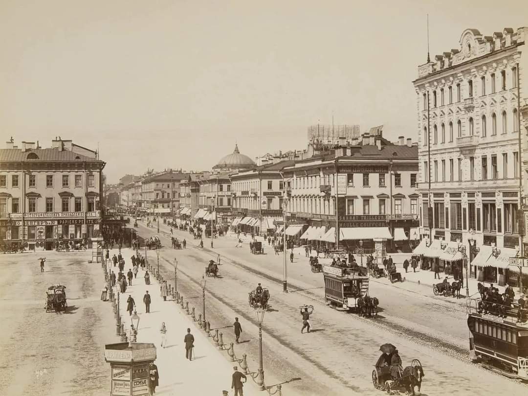 Nevsky Prospect, 1894 - Black and white photo, The photo, History, Saint Petersburg, sights