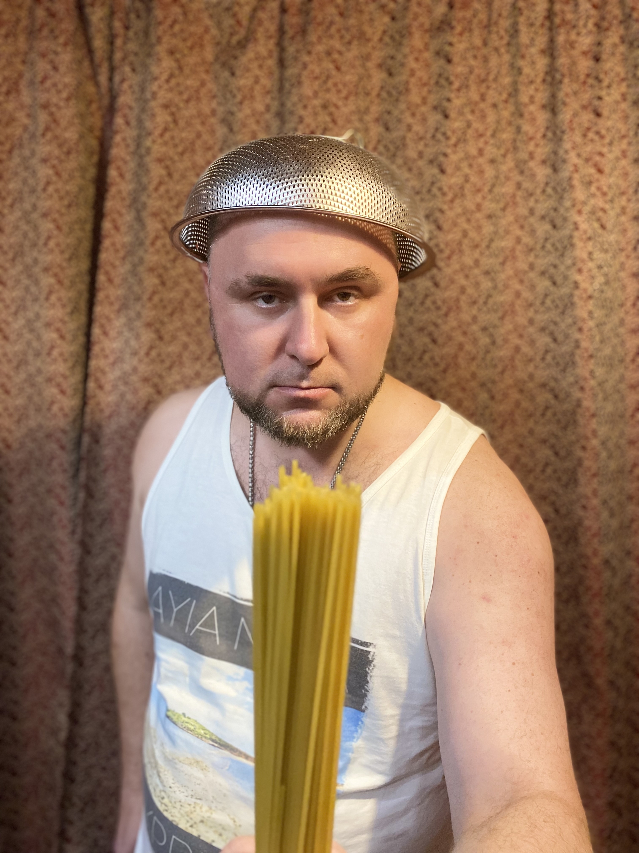 In support of the teacher! - My, Pastafarianism, Religion, A wave of posts, Colander, Flying pasta monster, The moral support, Teacher, The photo, Pasta