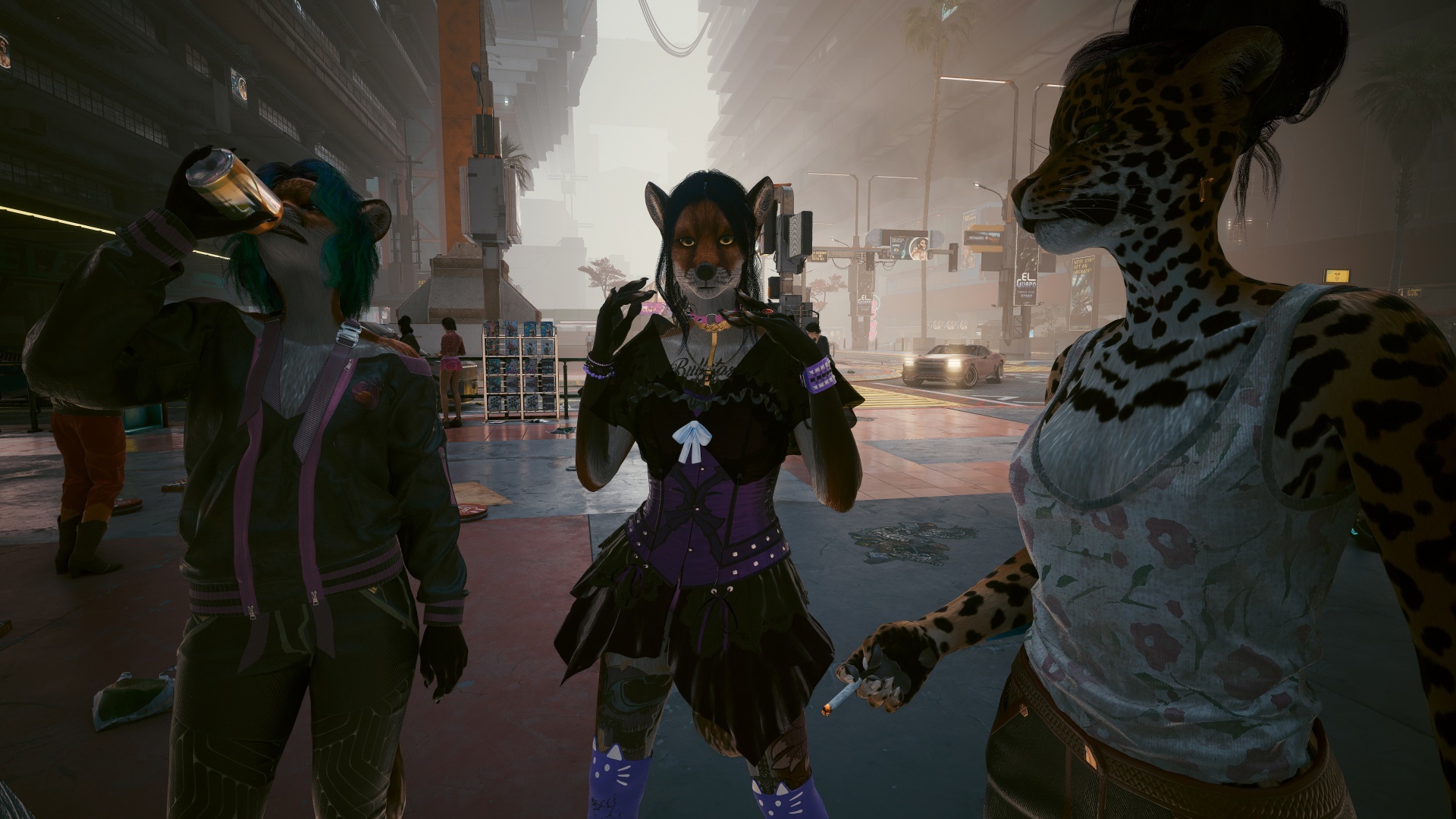 Furries in Cyberpunk 2077 #25 Foxy V Biosculpted Exotics Mod + Biosculpted Exotics Retexture and Fixes - My, Furry, Cyberpunk 2077, Screenshot, Fashion, Longpost, Fox, Furry fox