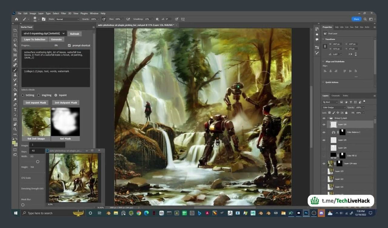 Plugin that adds Stable Diffusion to Photoshop - Innovations, Program, Hyde, Technologies, Startup, Trend, Telegram (link), Designer, Testing, Photoshop, Appendix, YouTube (link)