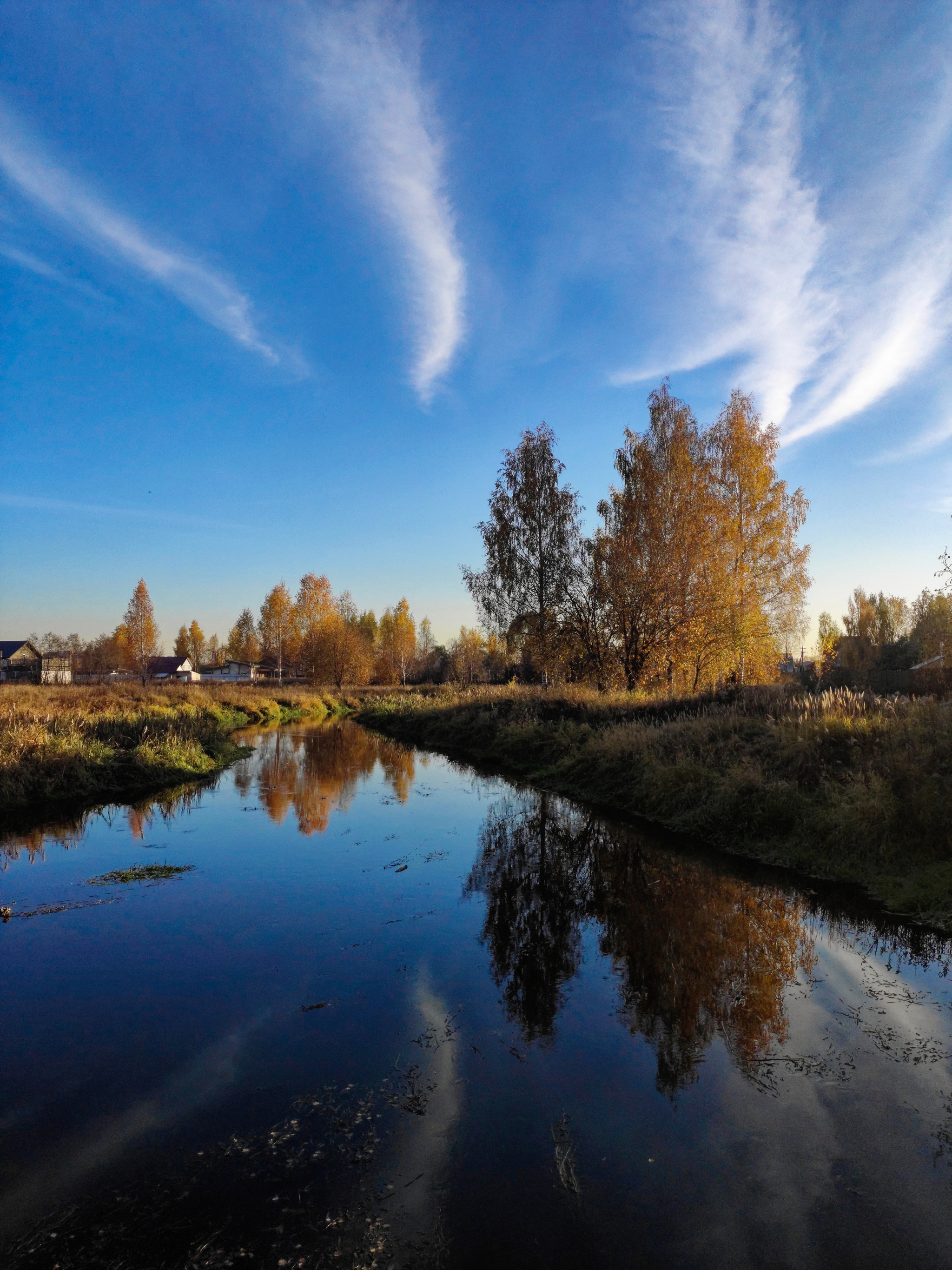 2 hours before sunset. 10/21/2024 - My, The nature of Russia, Nature, Autumn, October, Pond, Beautiful view, Spherical panorama, Sunset, Mobile photography, Longpost