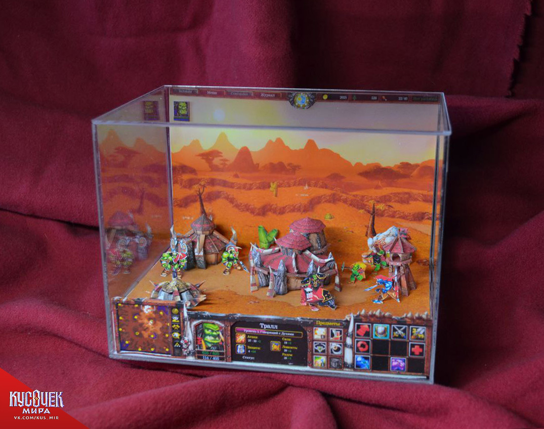 Warcraft 3 Horde diorama - My, Warcraft, Diorama, Blizzard, Needlework, Needlework without process