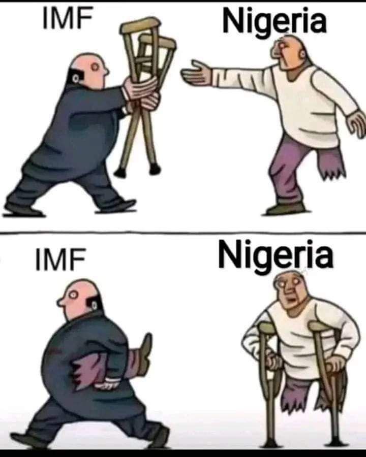 What the International Monetary Fund Does (Mostly) - International Monetary Fund, Humor, Money, Currency, Irony, Caricature, Third World countries, Credit, Exploitation, Nigeria, Black humor