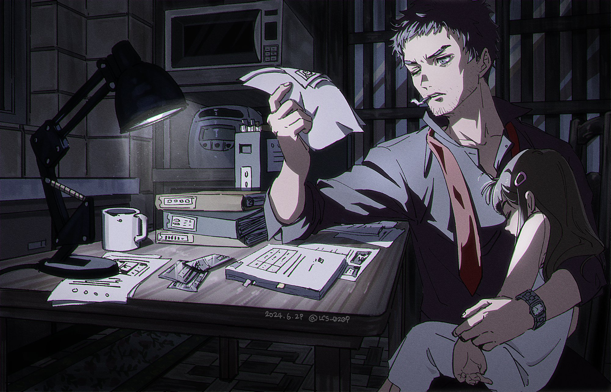 Working late - Anime art, Anime, Games, Persona, Persona 4