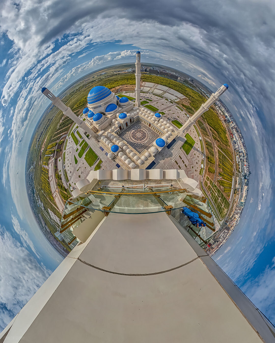 Astana - My, The photo, Street photography, City walk, Kazakhstan, Astana, Mosque, 360 degrees, Spherical panorama, Travels, Longpost