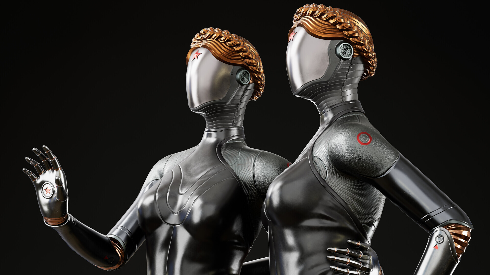 TWINS - My, Games, Blender, Zbrush, Girls, Robot, Characters (edit), Game art, Longpost