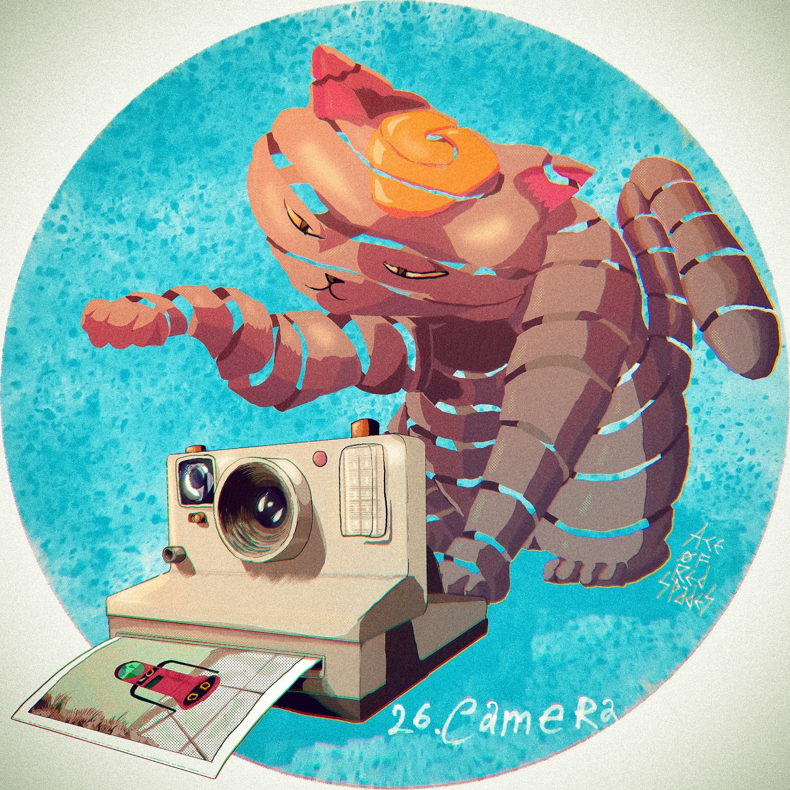 Kitty and Camera - My, Graphics, Drawing, Ace0fredspades, Inktober, Game art