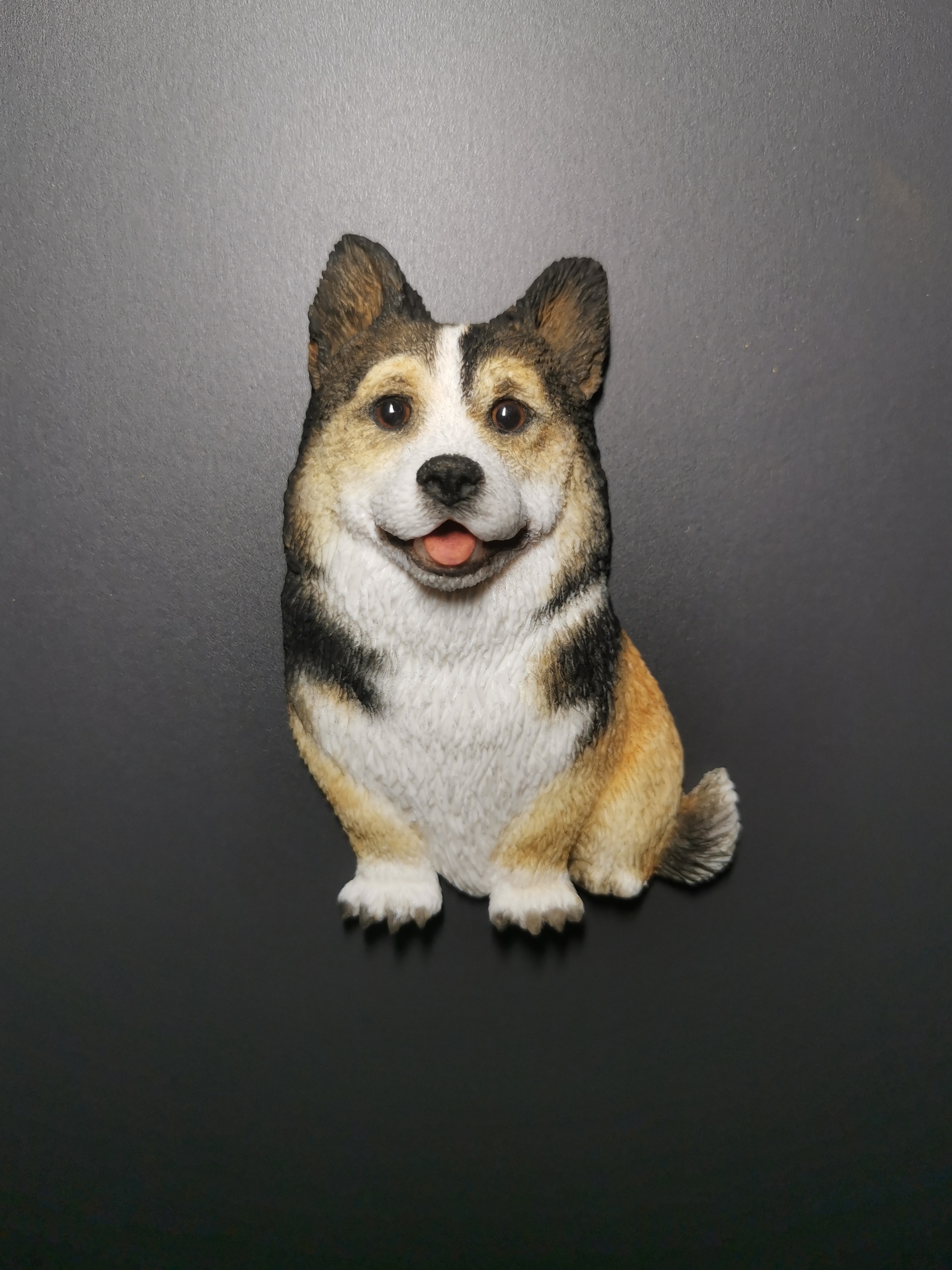 Corgi Brooch - My, Polymer clay, Лепка, Brooch, Miniature, Corgi, Dog, Longpost