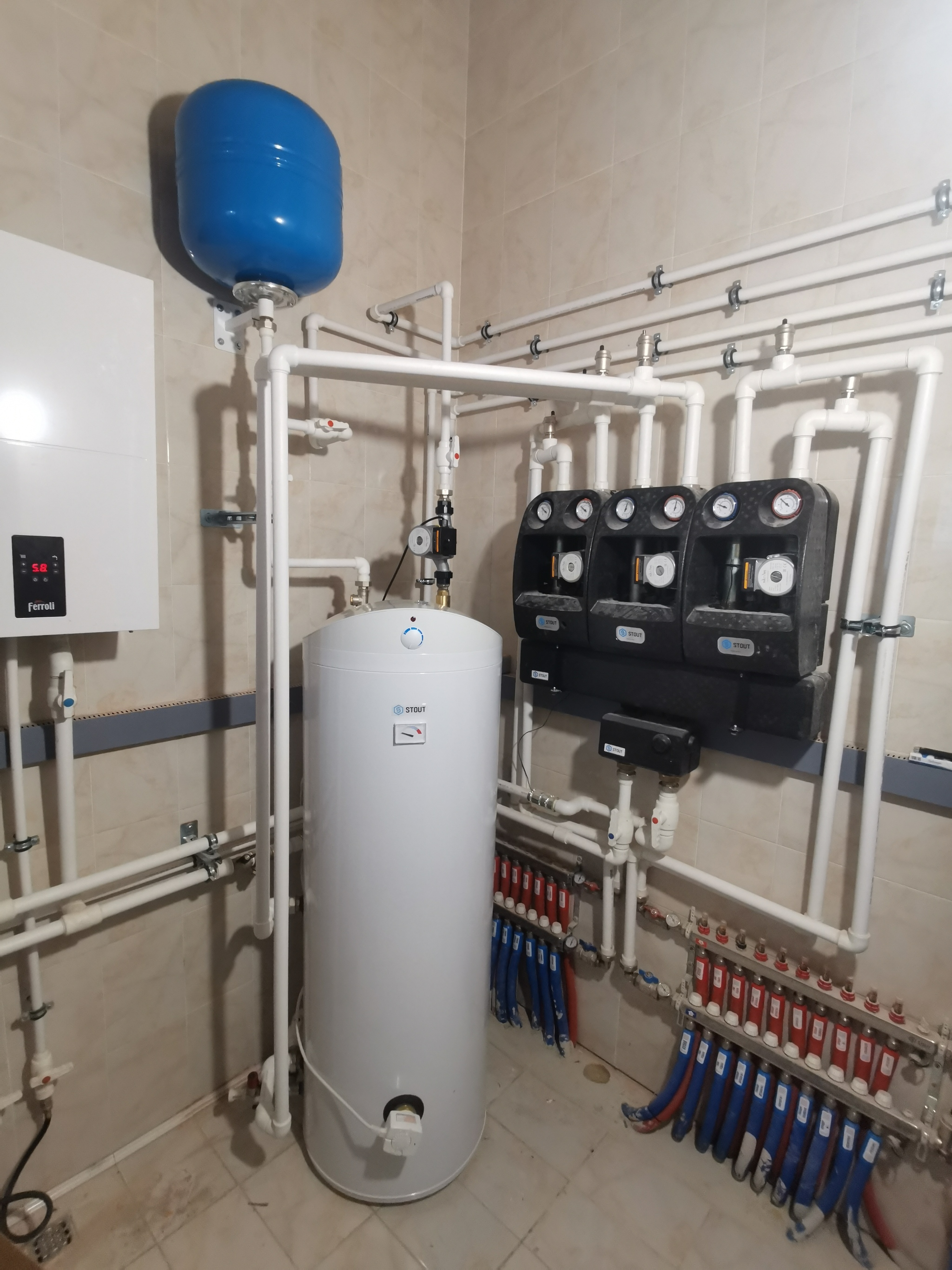 Heating and water supply, Veshki MSK) - My, Repair, Building, Home construction, Plumbing, Heating, Installation of heating systems, Pipe, Plumber, Longpost