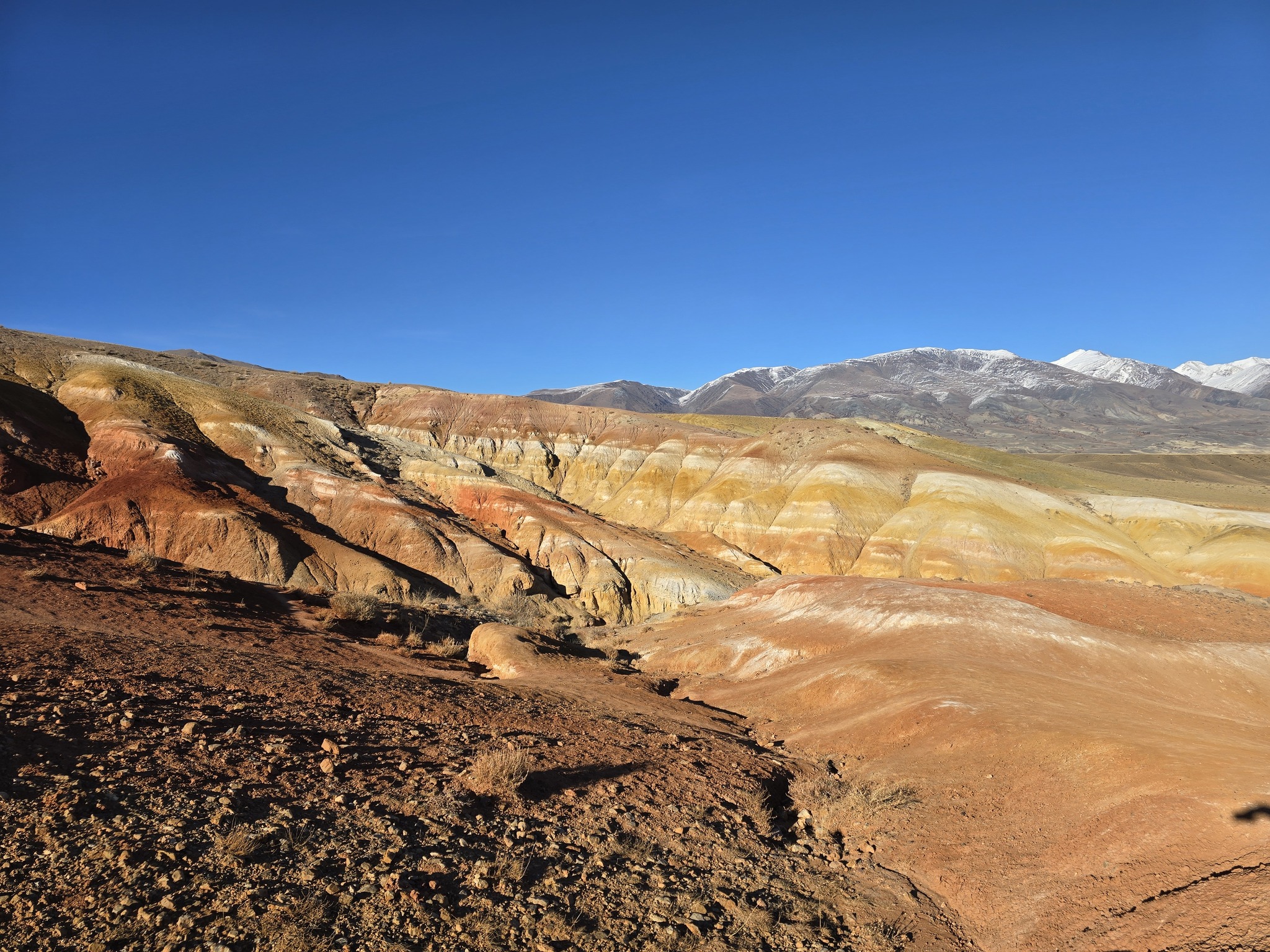 Martian Mountains - My, Altai Republic, The mountains, Travels, View, Russia, Kosh-Agach, Ochre, Kyzyl-Chin, The photo