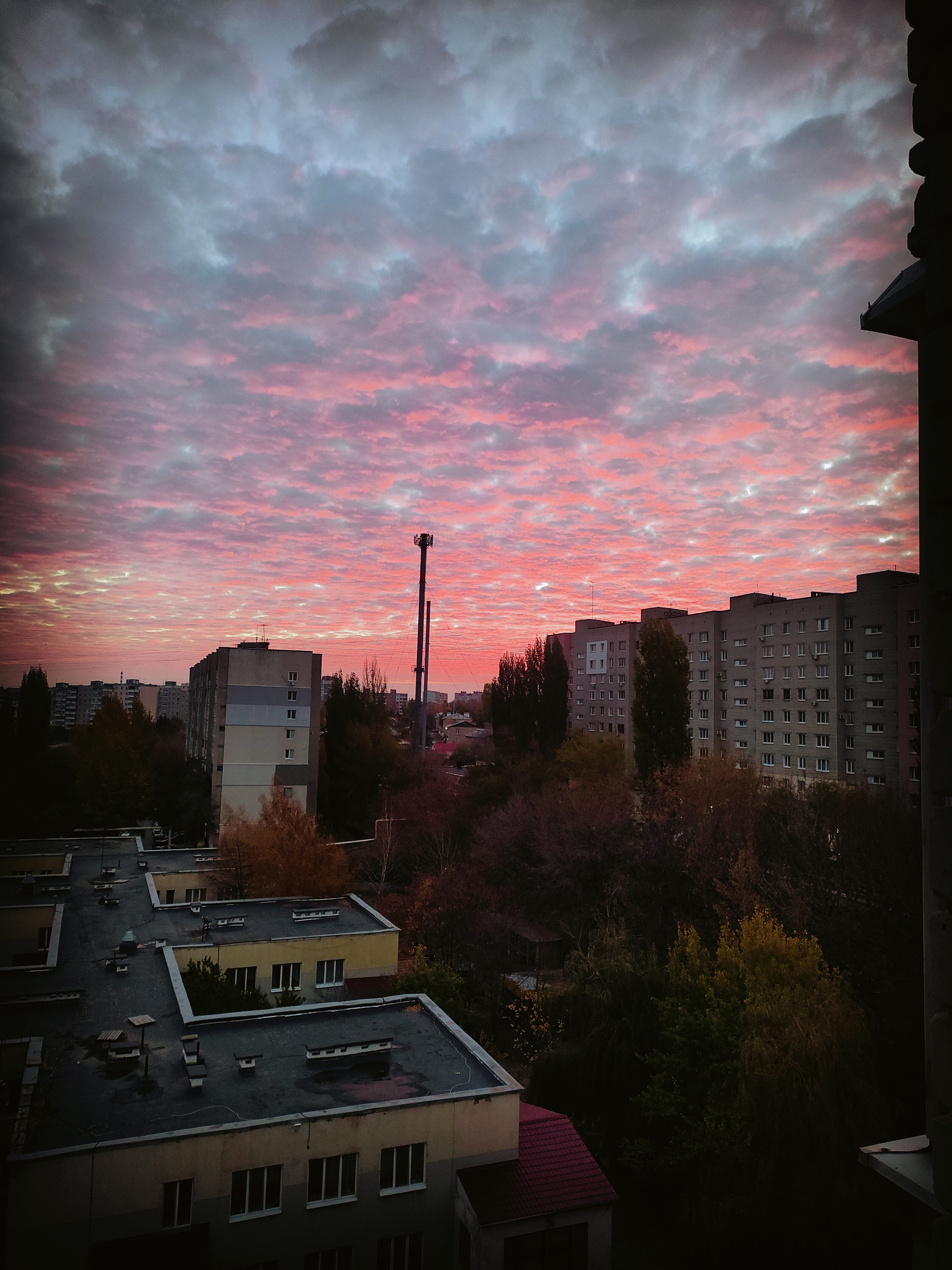 Morning - My, Good morning, Zarya, Saratov, The photo, View from the window