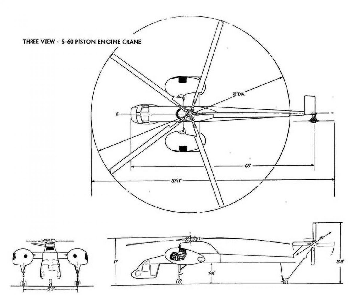 Sikorsky S-60 SKYCRANE flying crane - Aviation history, Aviation, Helicopter, Flight, The first flight, civil Aviation, Pilot, Sikorski, Helicopter pilots, USA, Hoisting crane, Constructor, Longpost